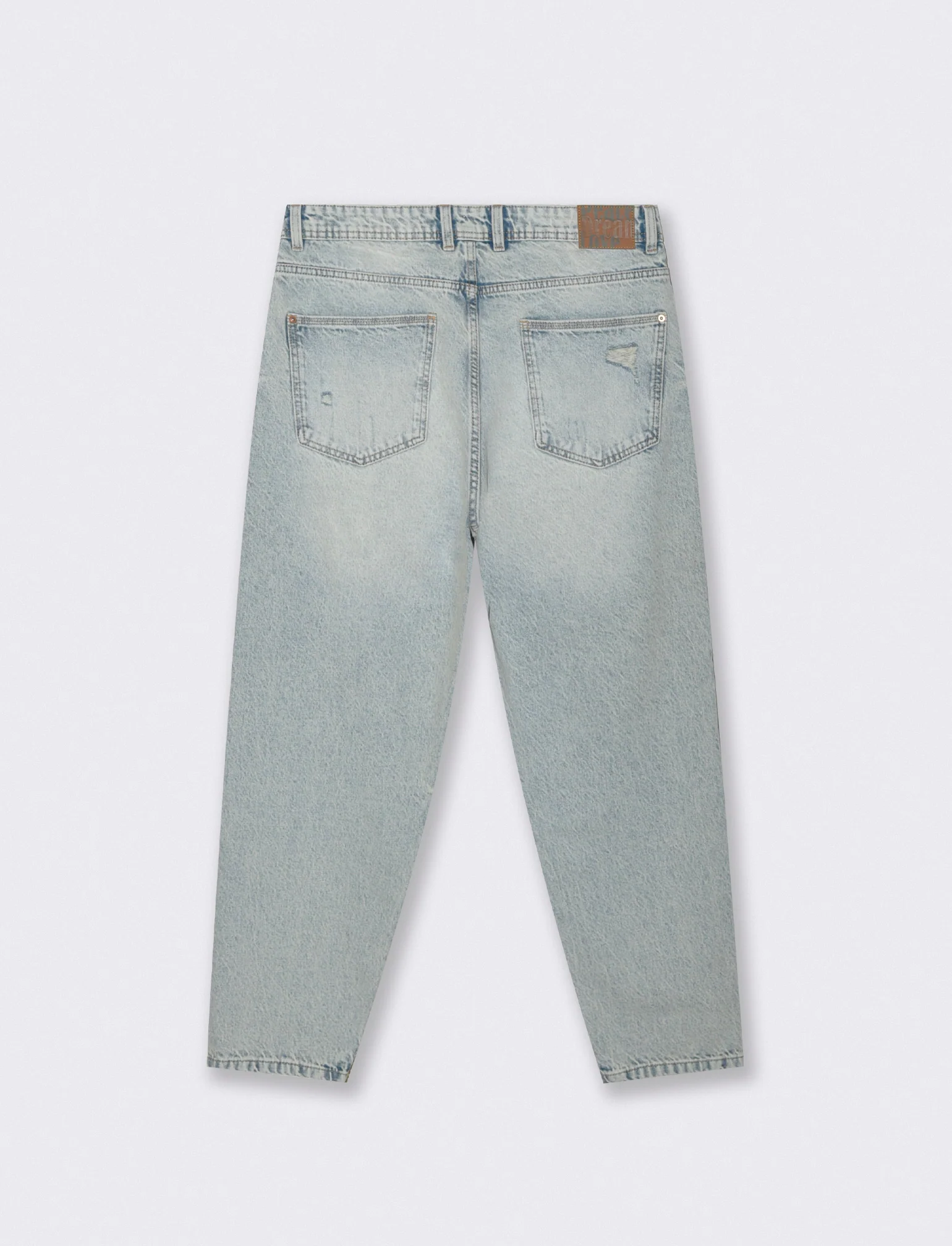 Jeans denim chiaro loose fit con strappi - Denim chiaro - Image 4