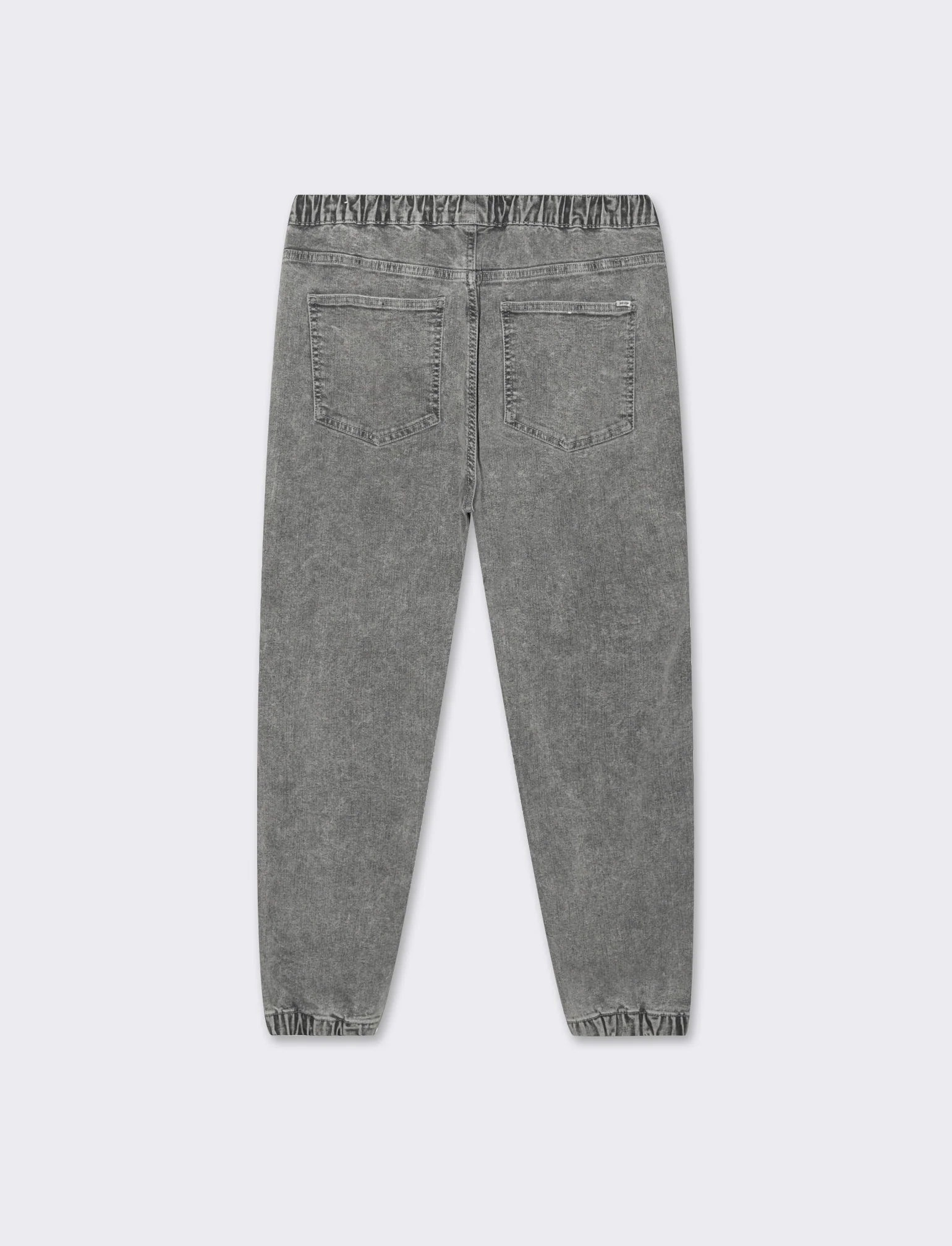 Jeans denim grigio con vita jogger e strappi da uomo - Grigio - Image 5