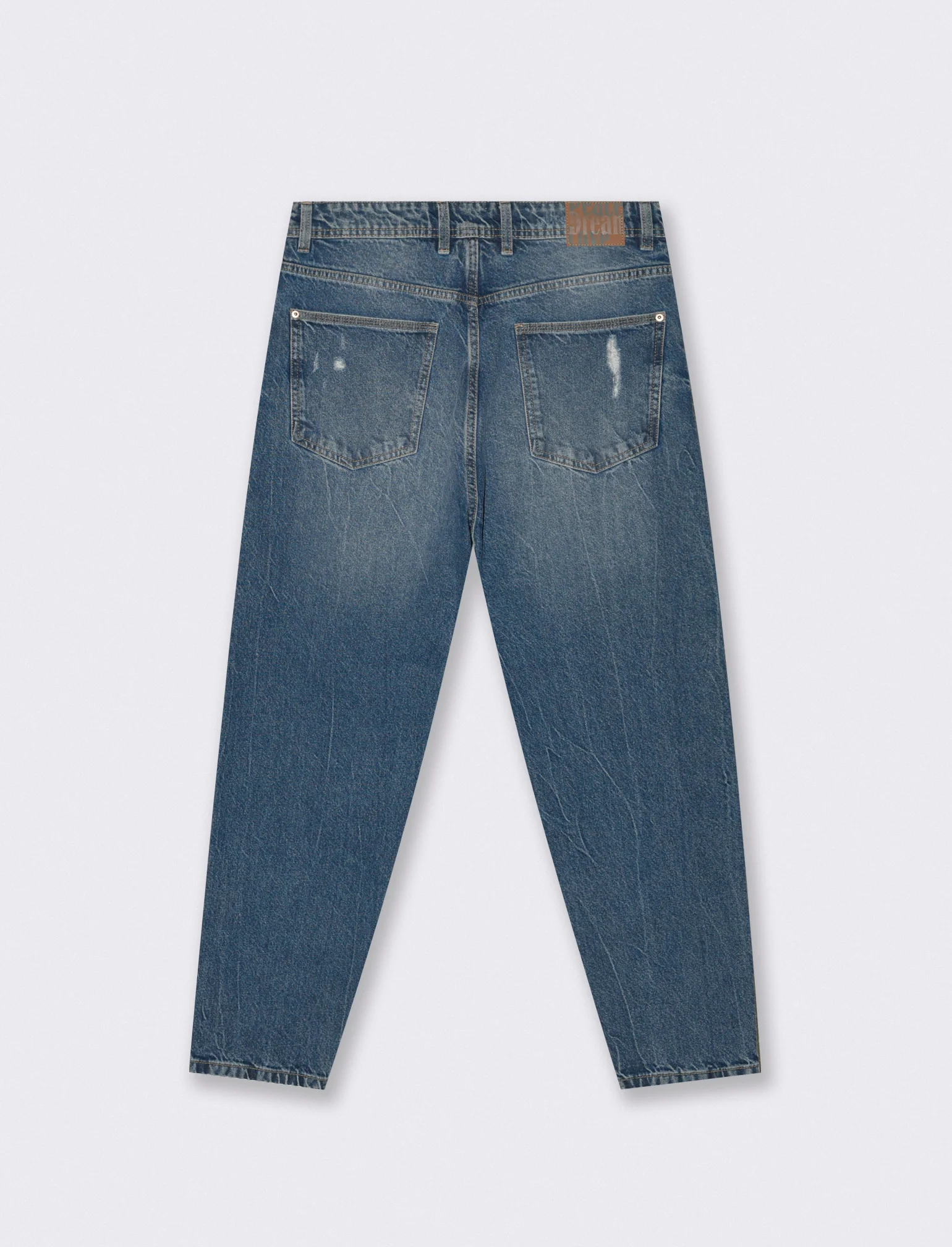 Jeans denim medio loose fit con strappi - Denim - Image 4