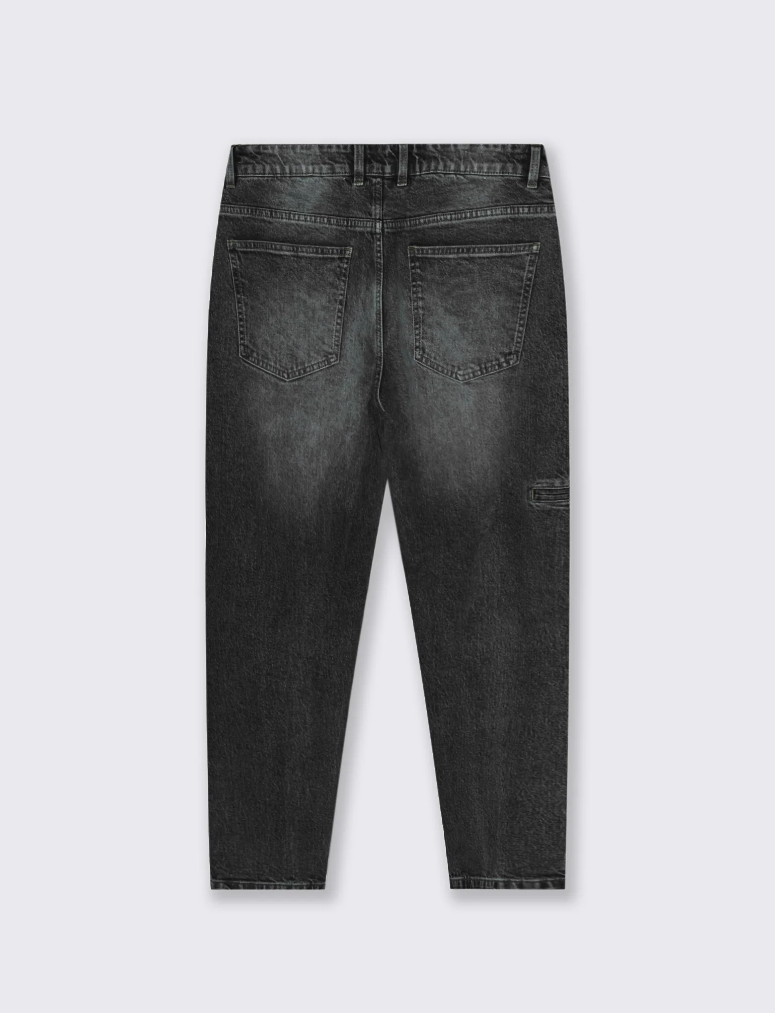 JEANS DENIM NERO LOOSE FIT CON ABRASIONI - Nero - Image 2