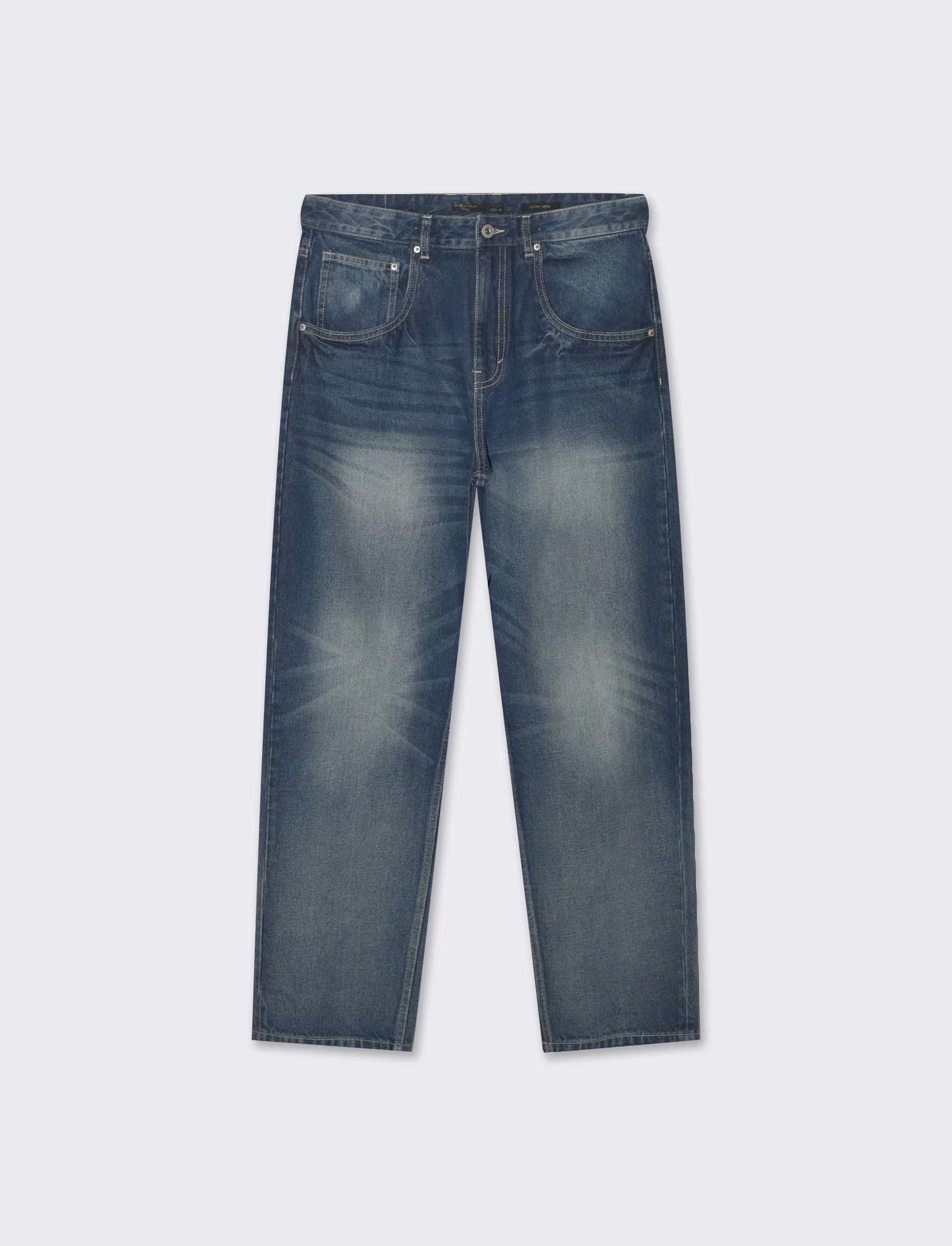 Jeans denim scuro extra loose fit da uomo - DENIM SCURO - Image 4