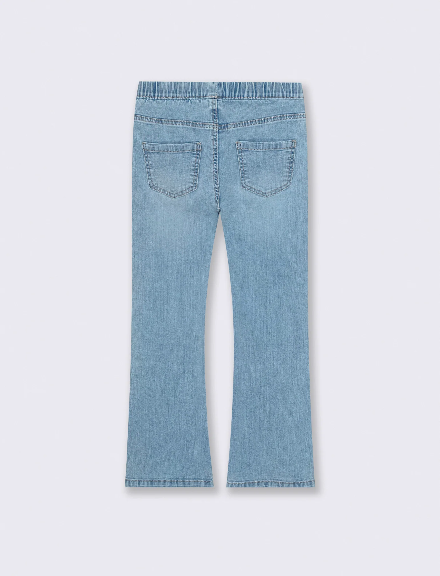 Jeans flare da bambina in denim elastico - Denim chiaro - Image 2