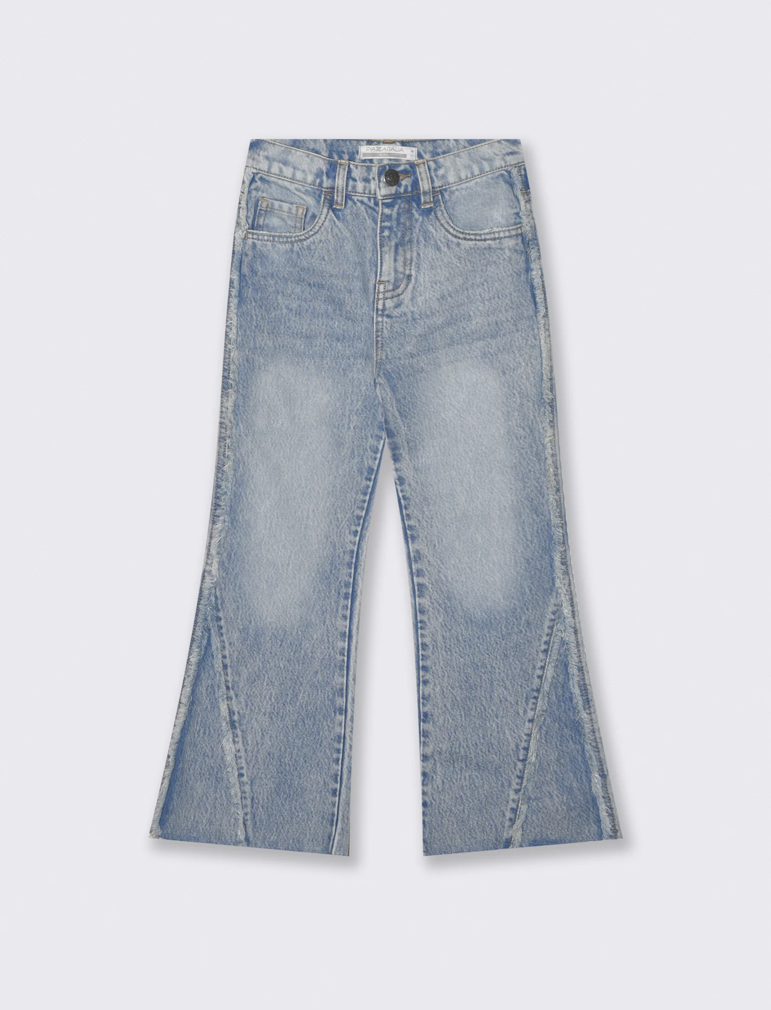 Jeans flare fit con frange laterali - Denim