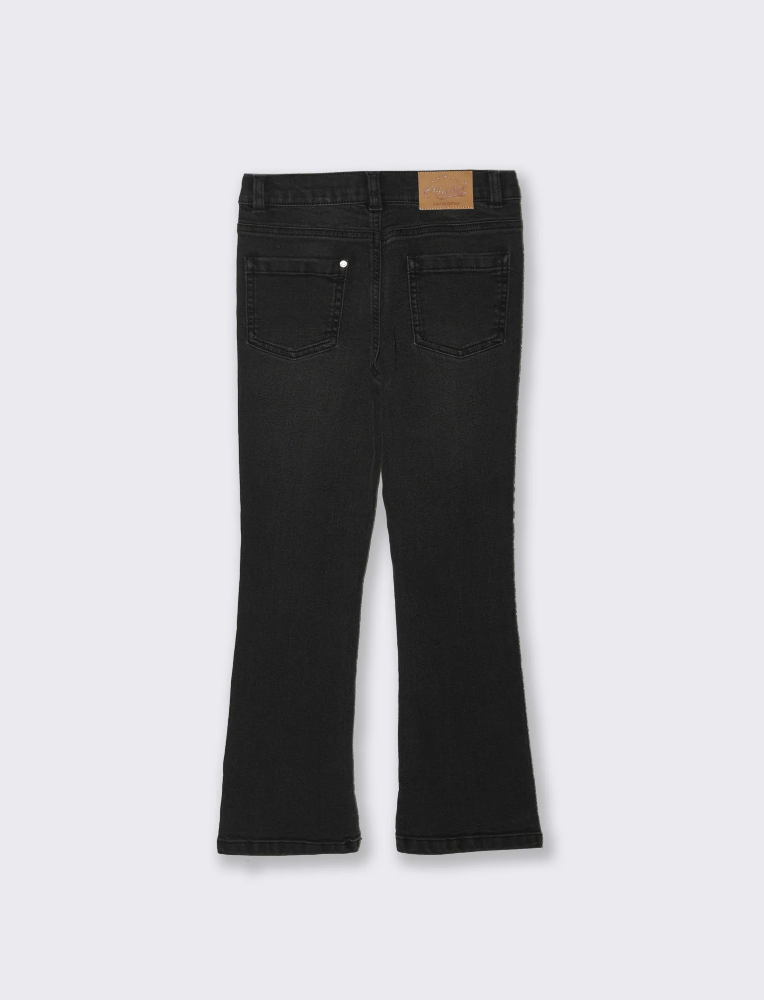Jeans flare fit elastico per bambina - Nero - Image 3