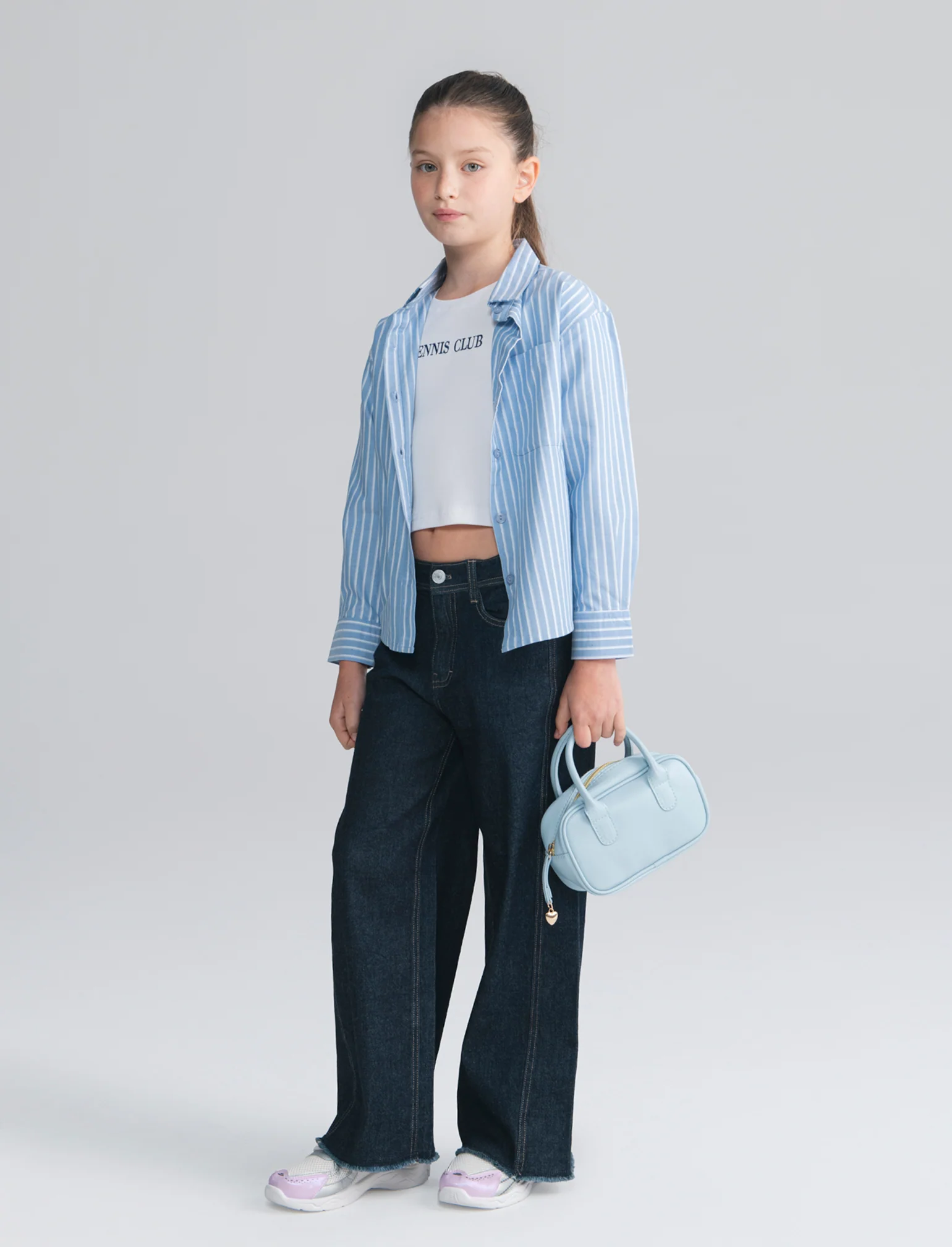 Jeans gamba ampia in denim elasticizzato - Denim - Image 2