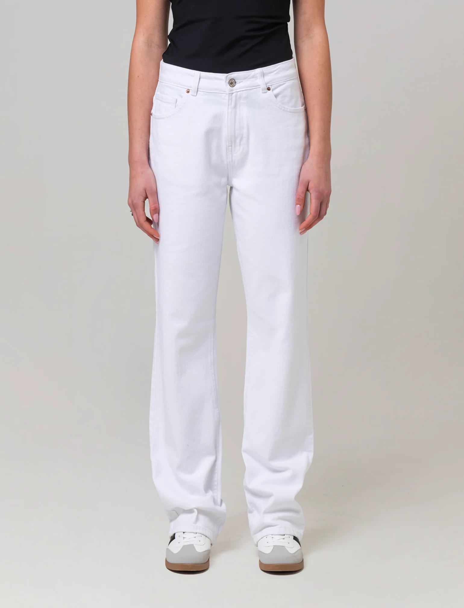 Jeans gamba diritta da donna - Bianco - Image 3