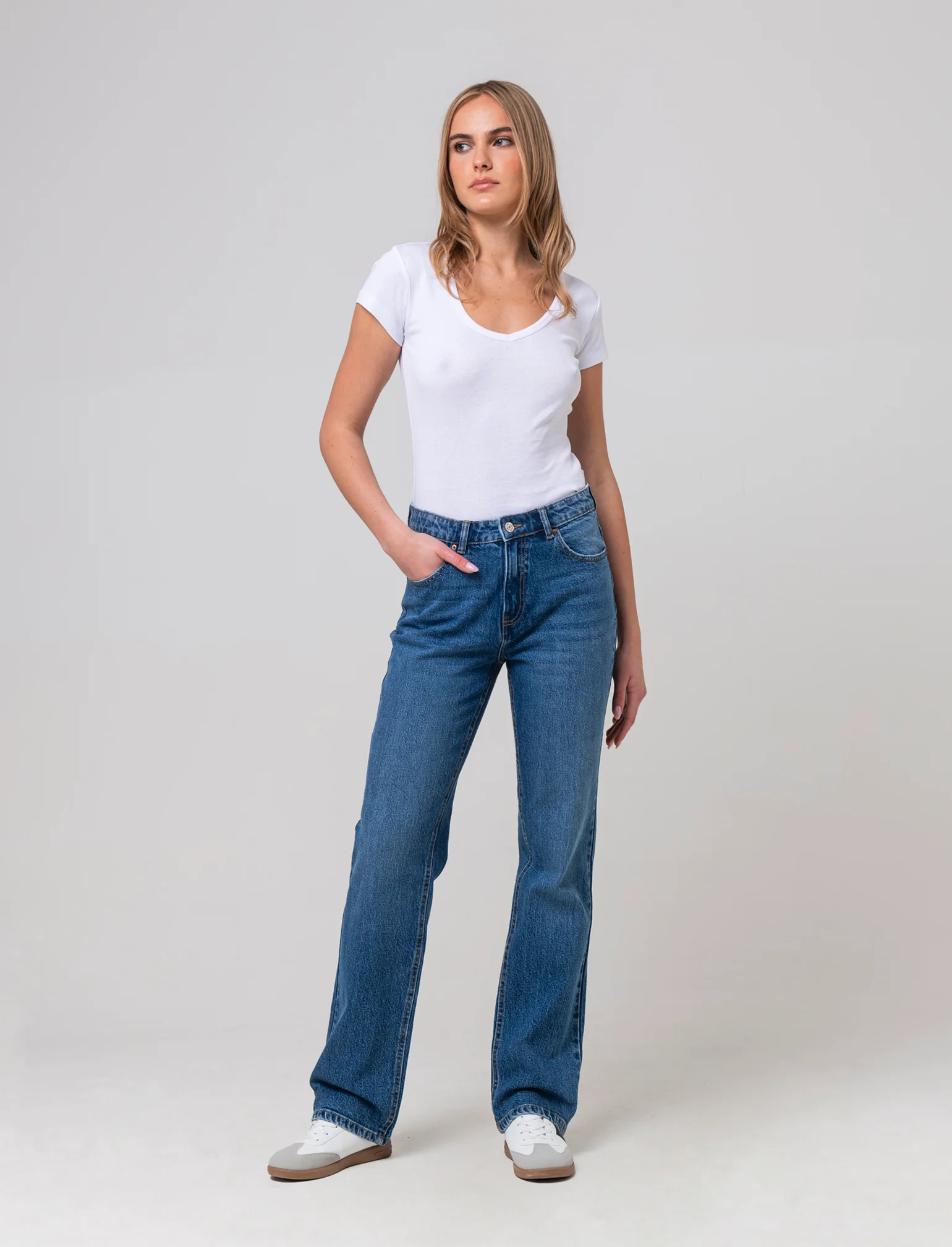 Jeans gamba diritta da donna - Denim - Image 2