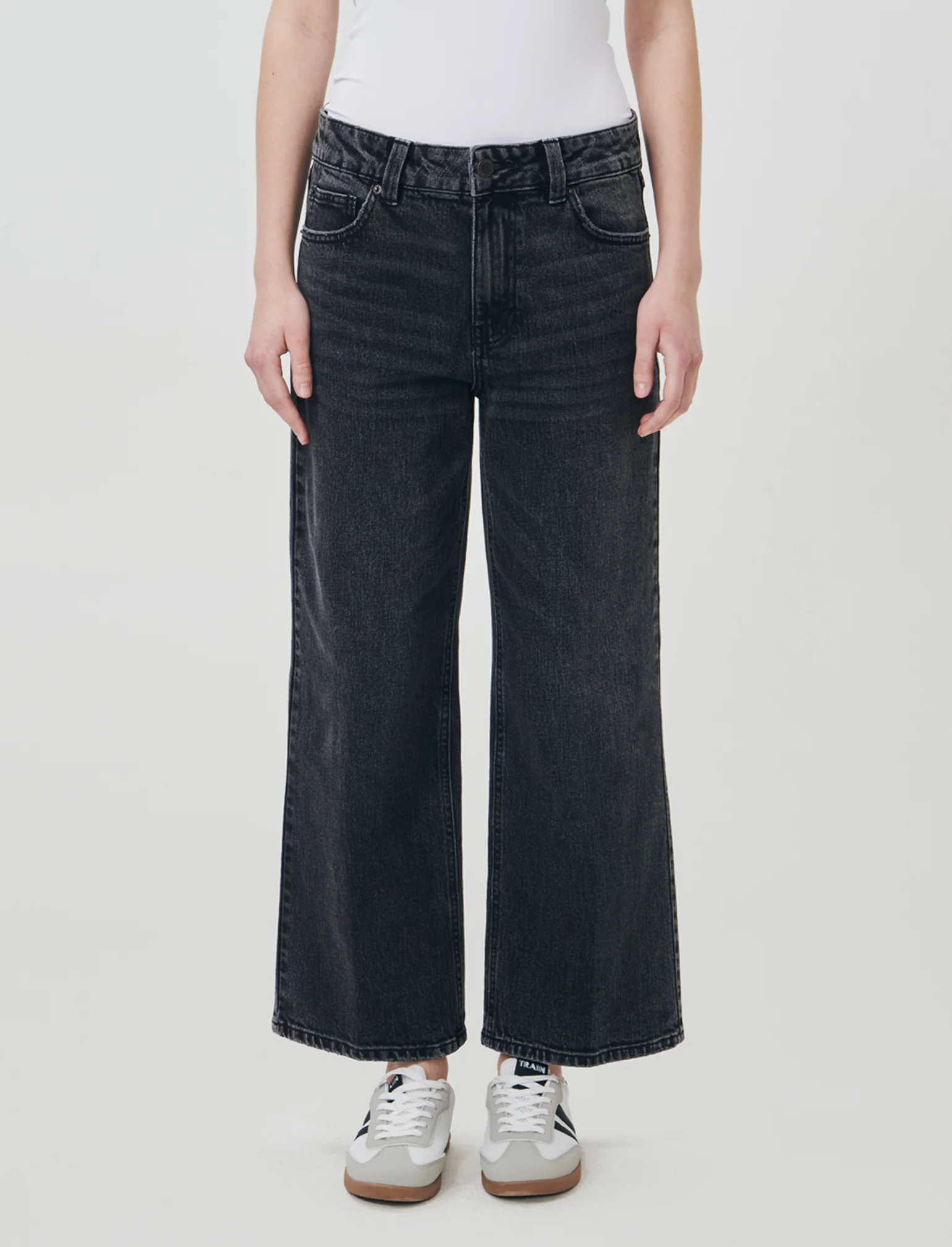 Jeans Gamba Dritta Lunghezza Caviglia - Nero - Image 3