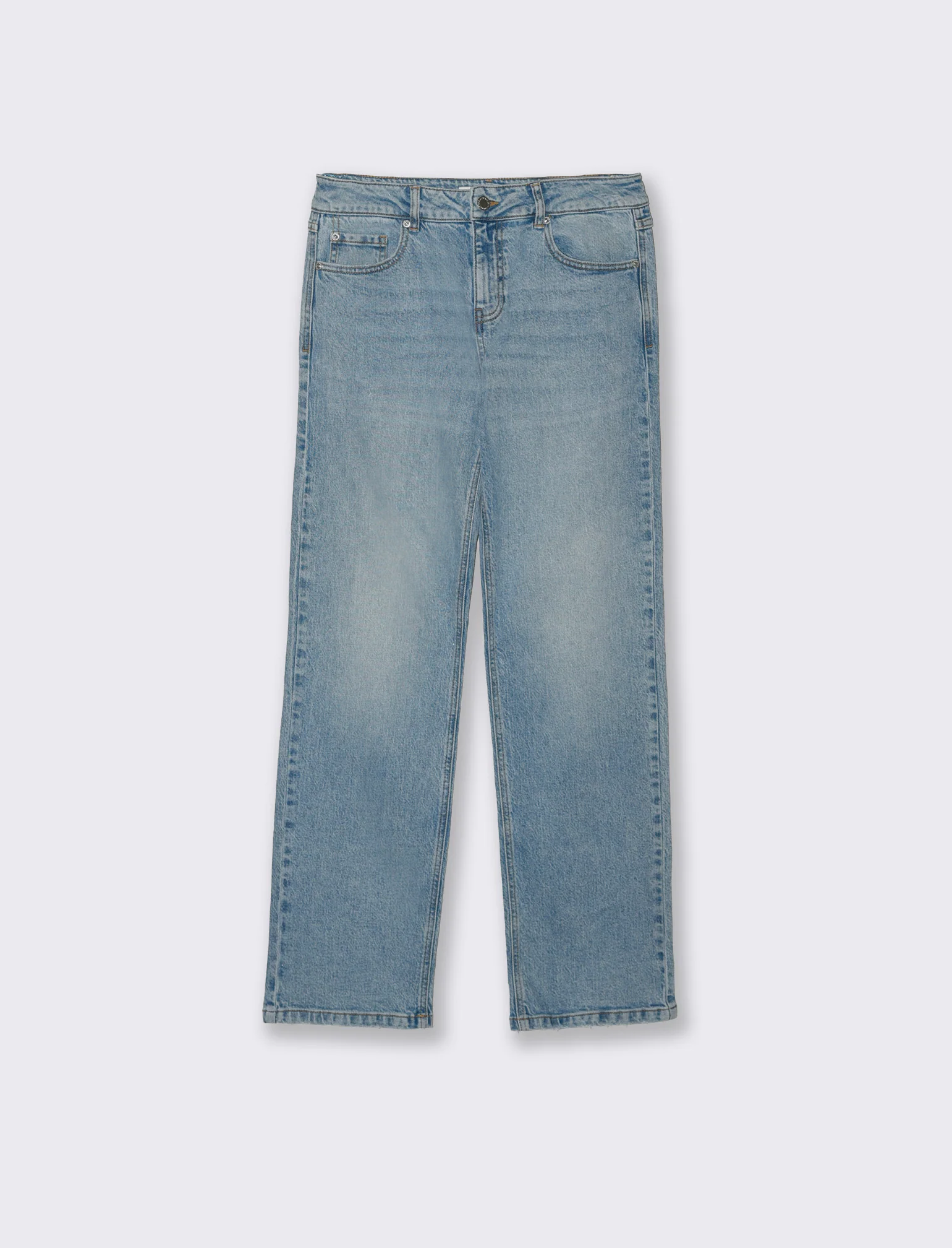 Jeans Gamba Dritta Vita Bassa - Denim chiaro