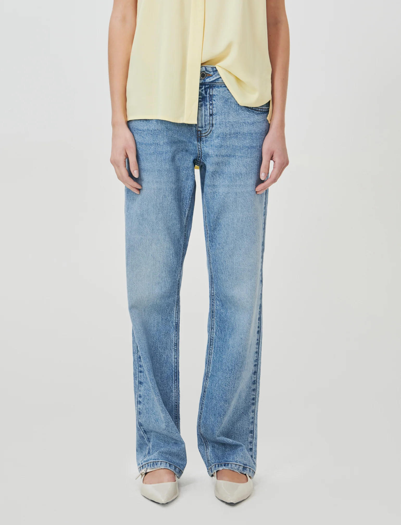 Jeans Gamba Dritta Vita Bassa - Denim chiaro - Image 4