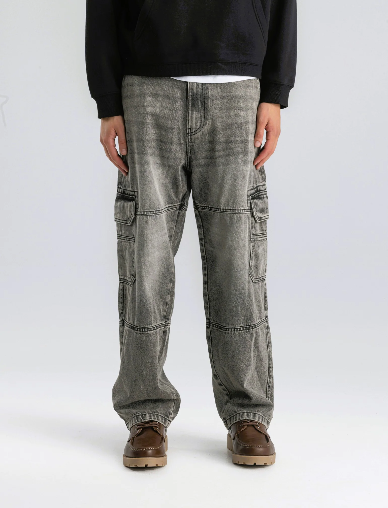 JEANS GRIGIO BAGGY CARGO FIT - Grigio - Image 4