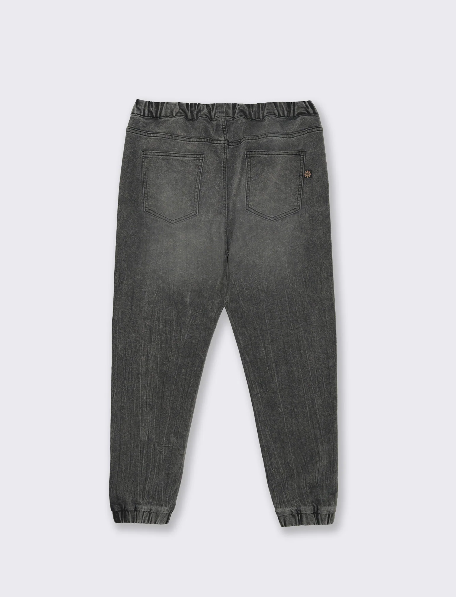 Jeans jogger con vita elasticizzata - Grigio scuro - Image 4