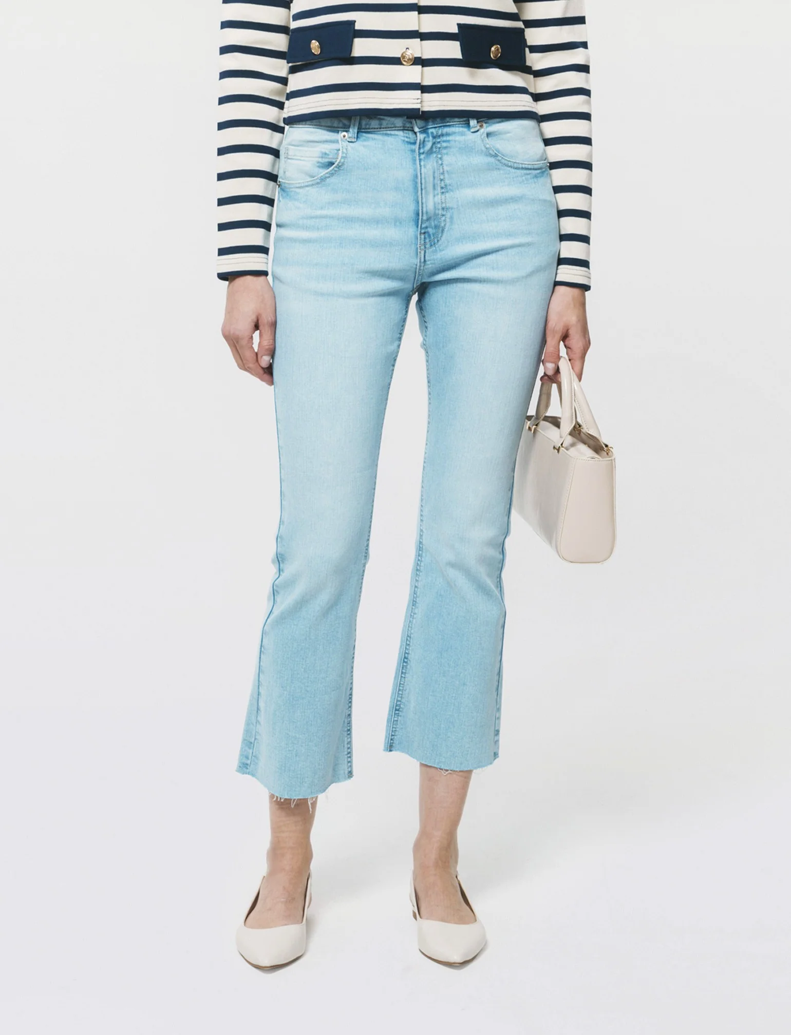 Jeans Mini Flare con Chiusura a Zip - Denim - Image 3
