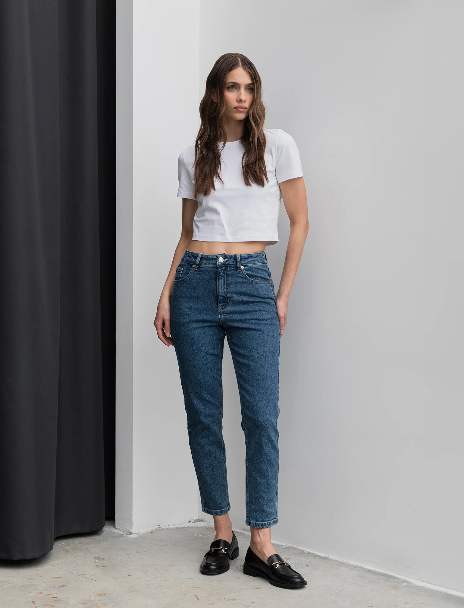 JEANS MOM FIT SLIM - DENIM SCURO - Image 3