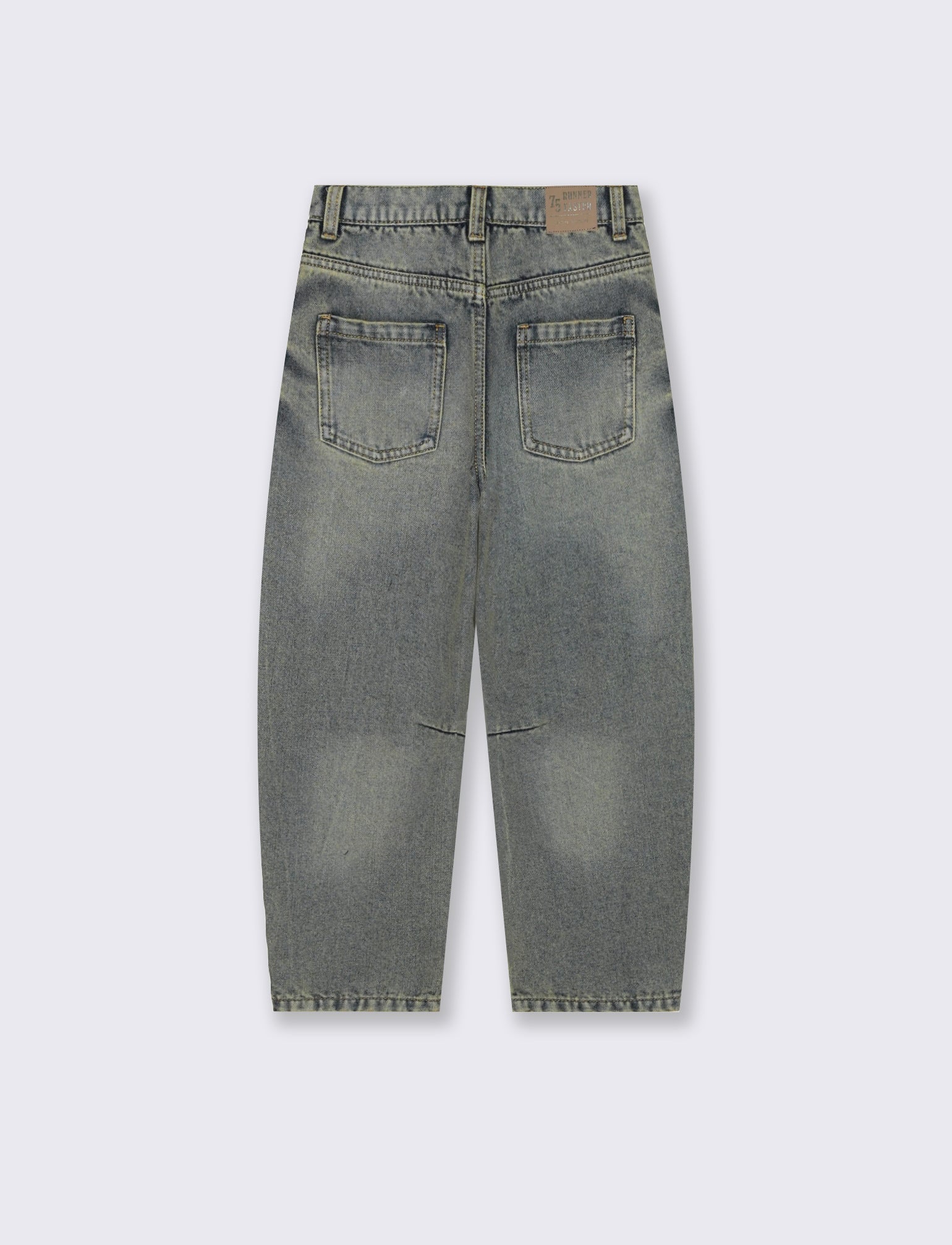 Jeans Over Size con Tache e Vita Regolabile - Denim - Image 3