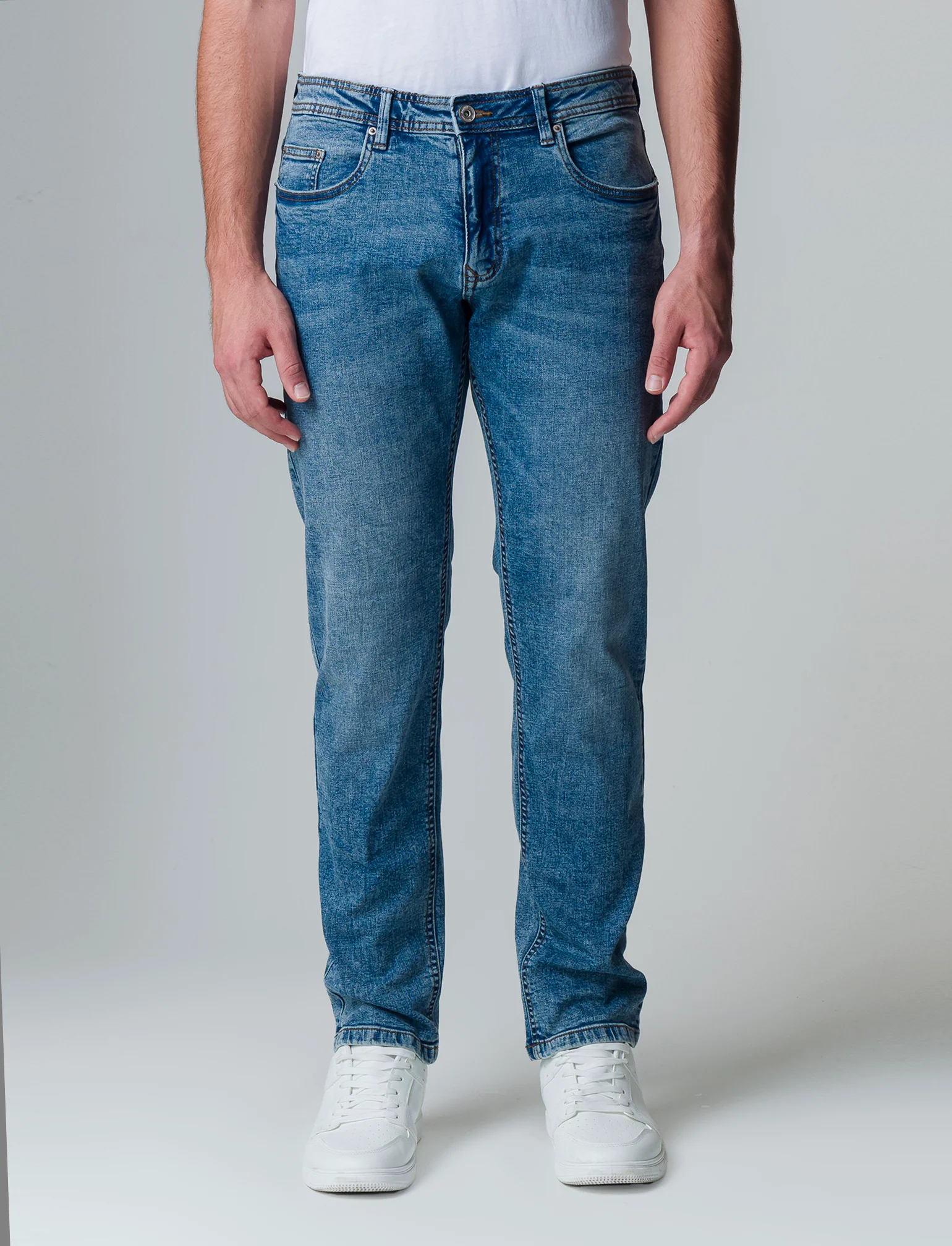 Jeans regular fit blu chiaro da uomo - Denim