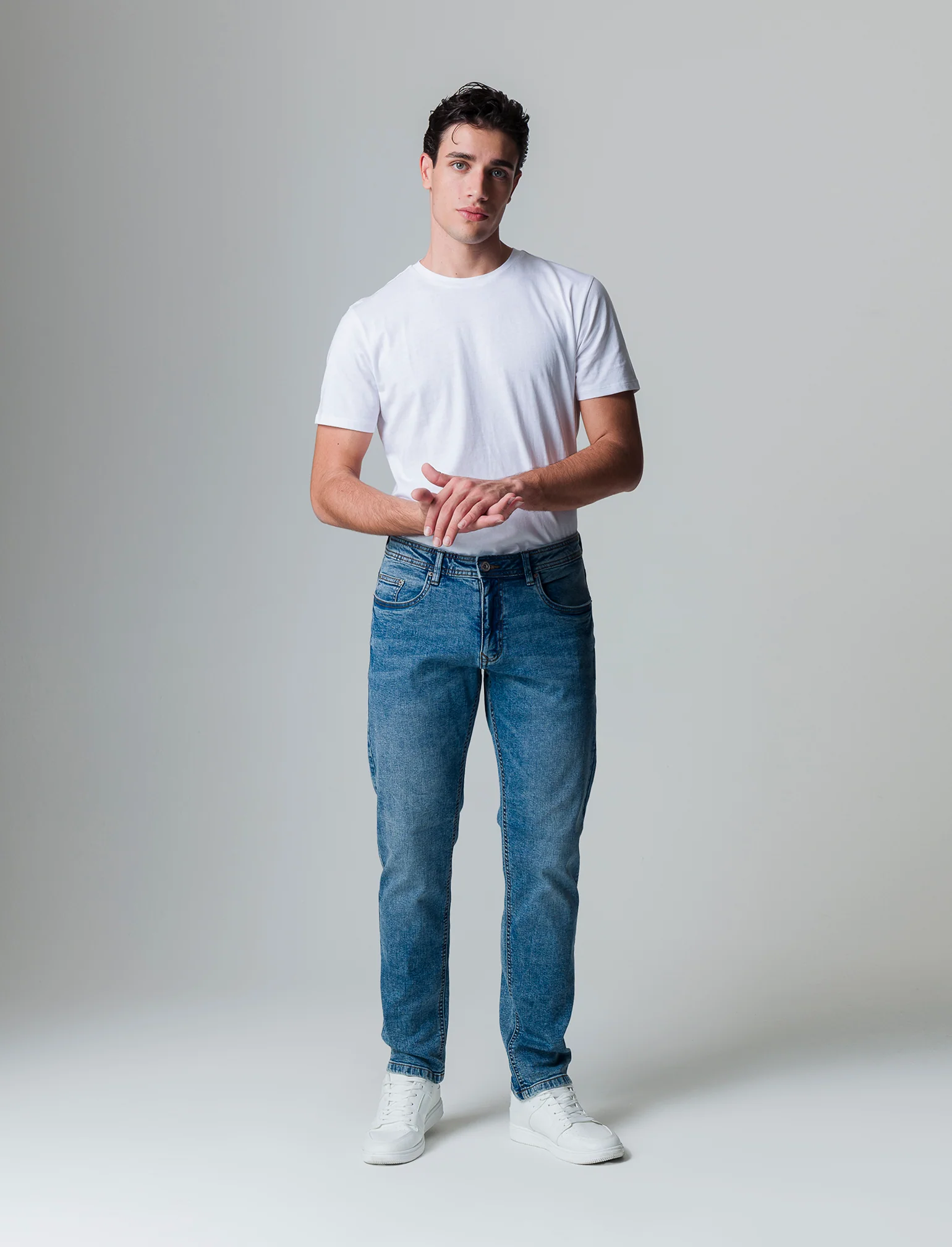 Jeans regular fit blu chiaro da uomo - Denim - Image 3