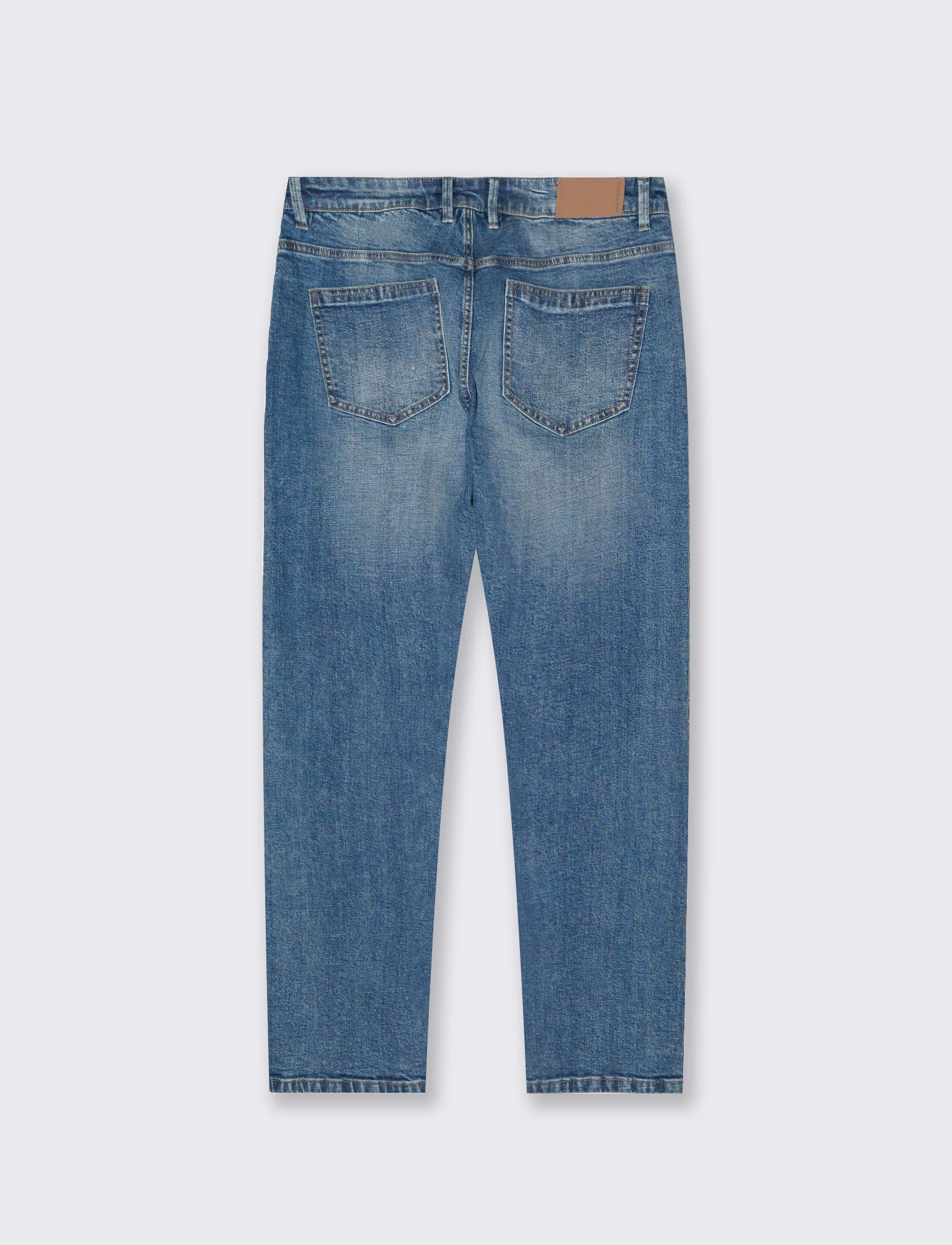Jeans regular fit blu medio effetto slavato - Denim - Image 2