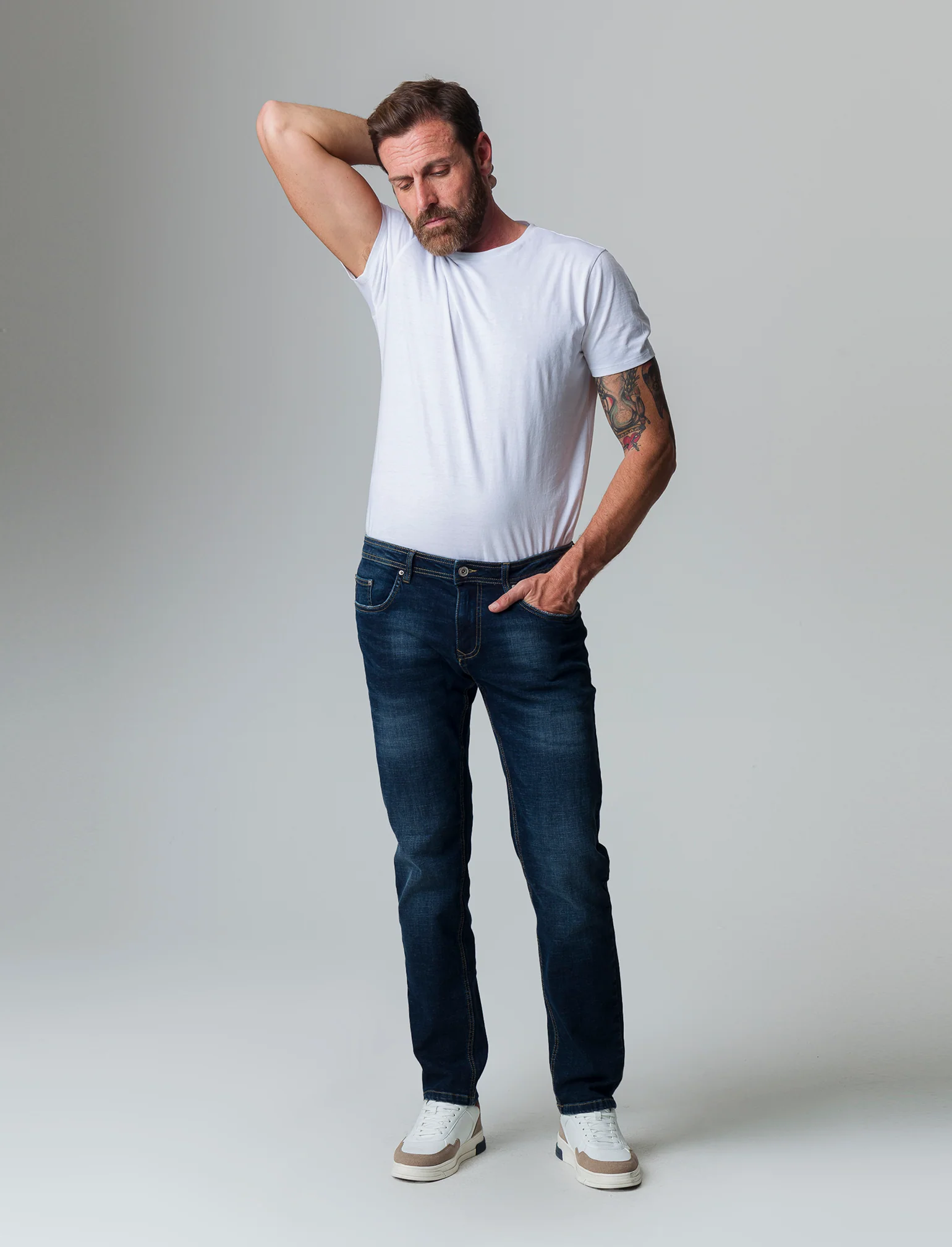 Jeans regular fit blu scuro da uomo - Denim - Image 3