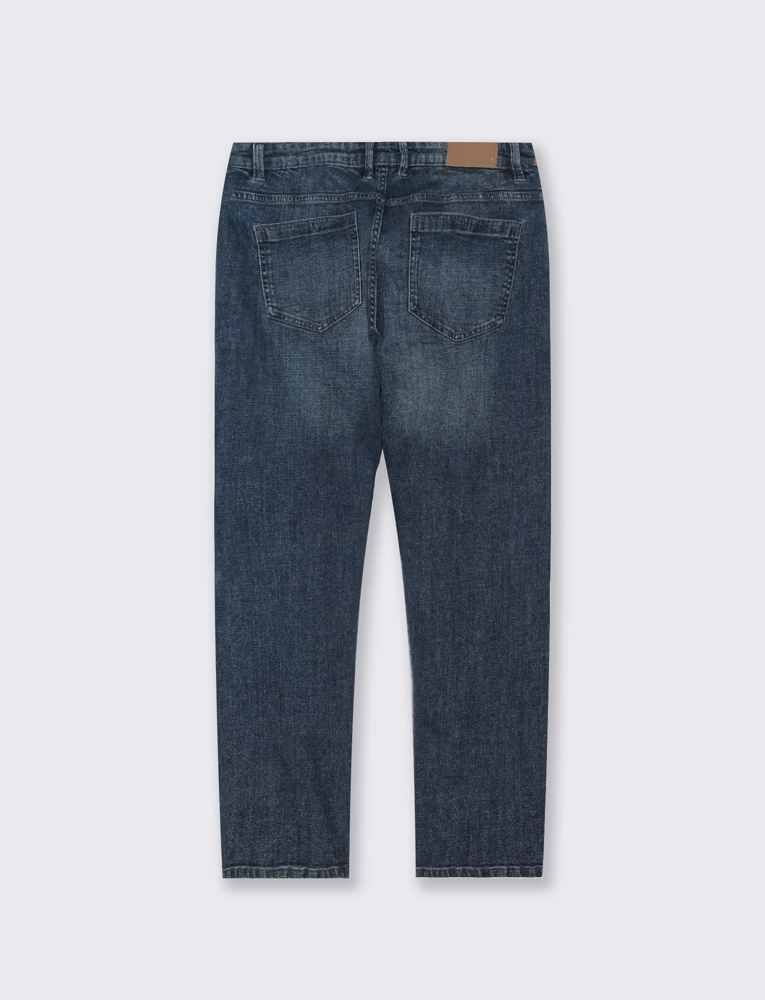 Jeans regular fit blu scuro effetto slavato - DENIM SCURO - Image 2