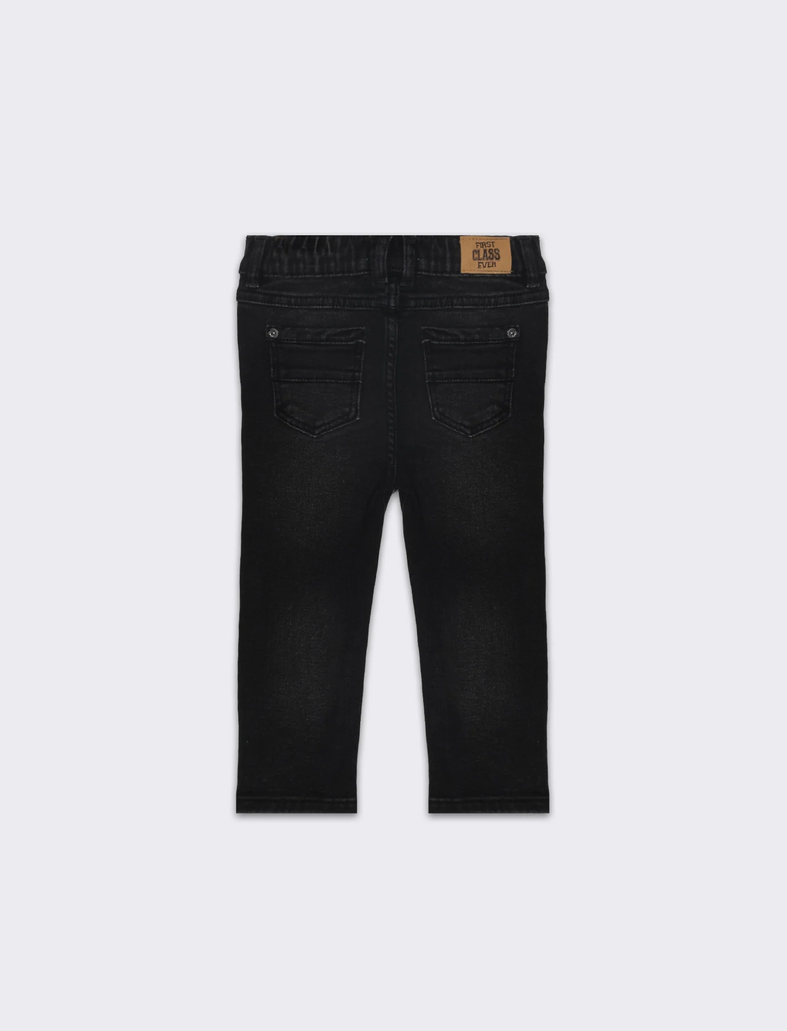 Jeans regular fit con rotture da neonato - Nero - Image 2