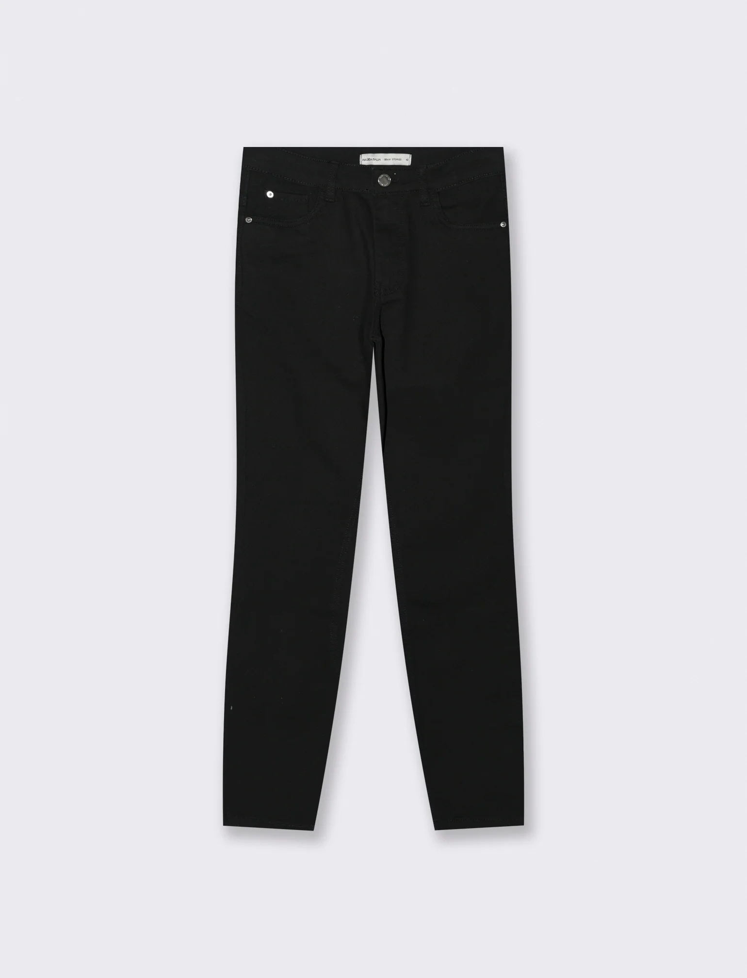 JEANS SKINNY 5 Tasche con Chiusura Frontale - Nero