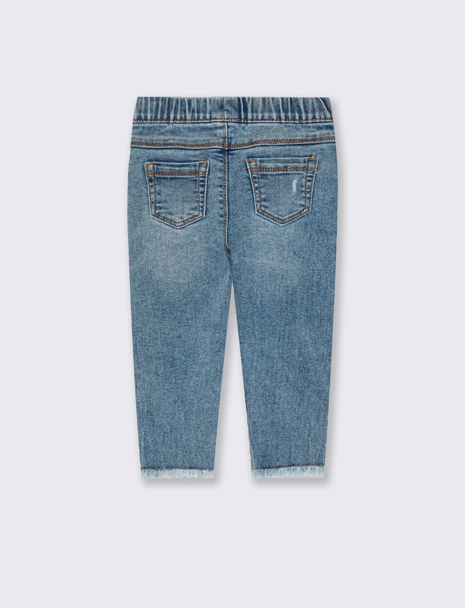 Jeans skinny con elastico e rotture - Denim chiaro - Image 3