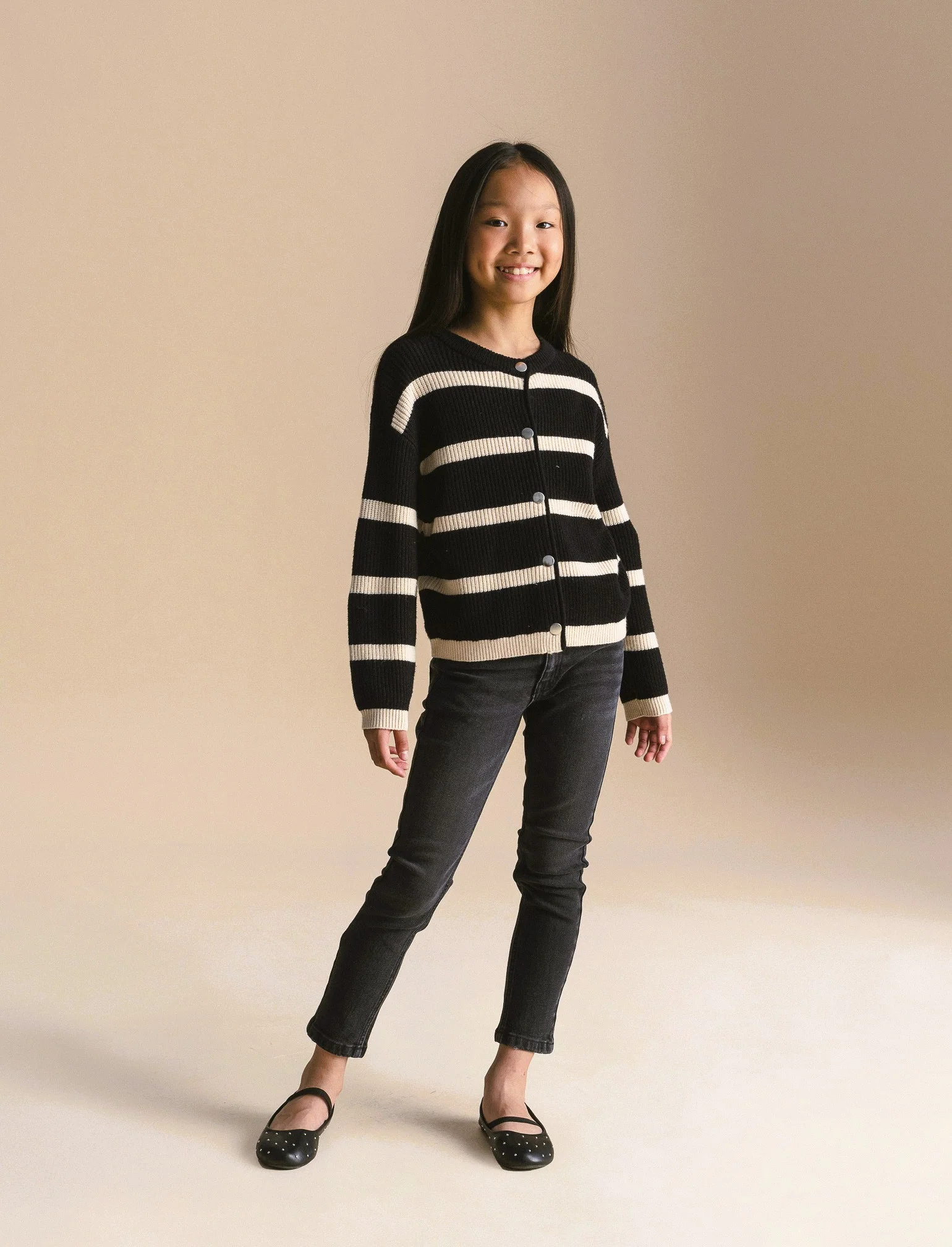 Jeans skinny da bambina. - Nero