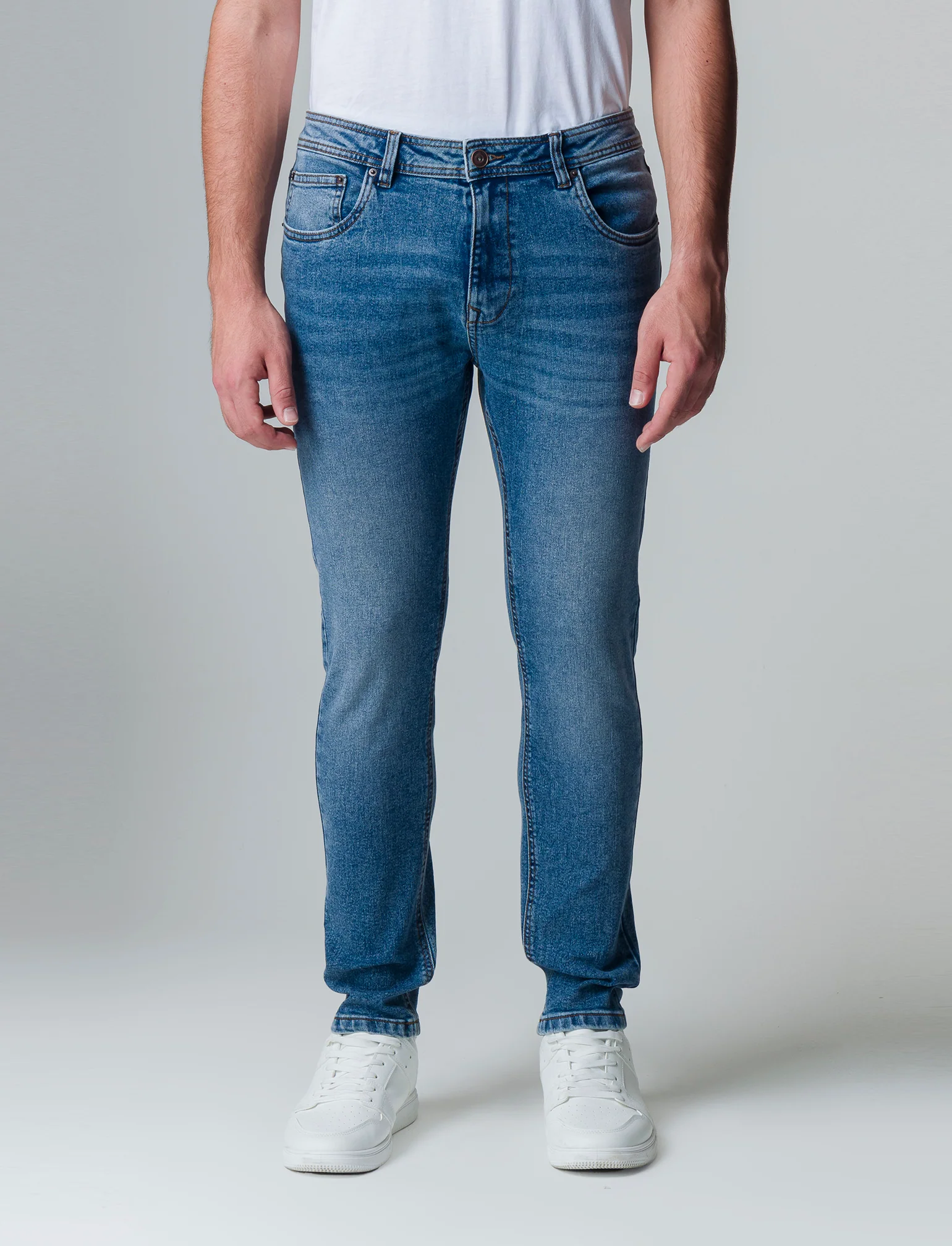 Jeans skinny fit blu medio da uomo - Denim