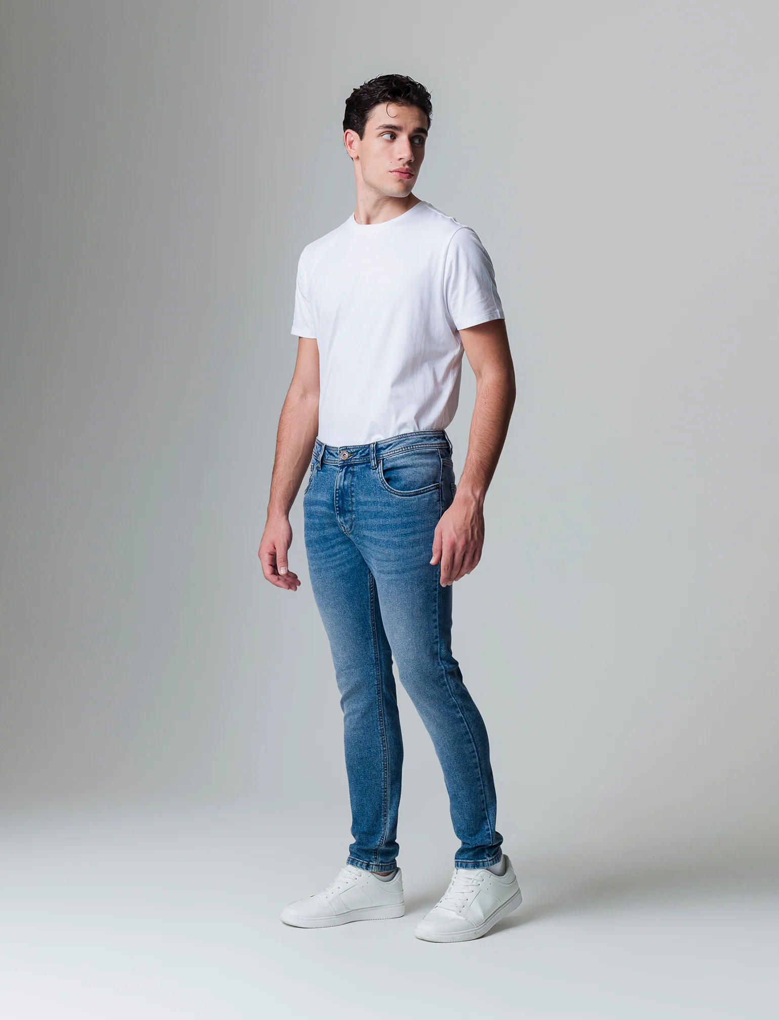 Jeans skinny fit blu medio da uomo - Denim - Image 3