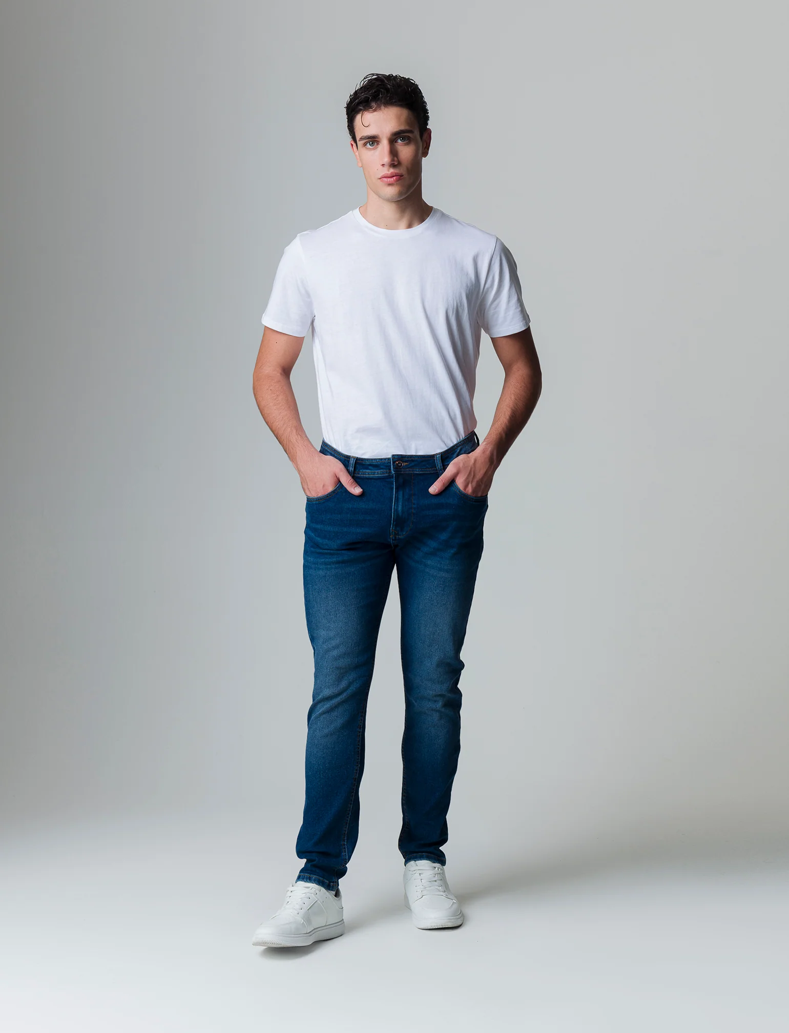 Jeans skinny fit blu scuro da uomo - DENIM SCURO - Image 3