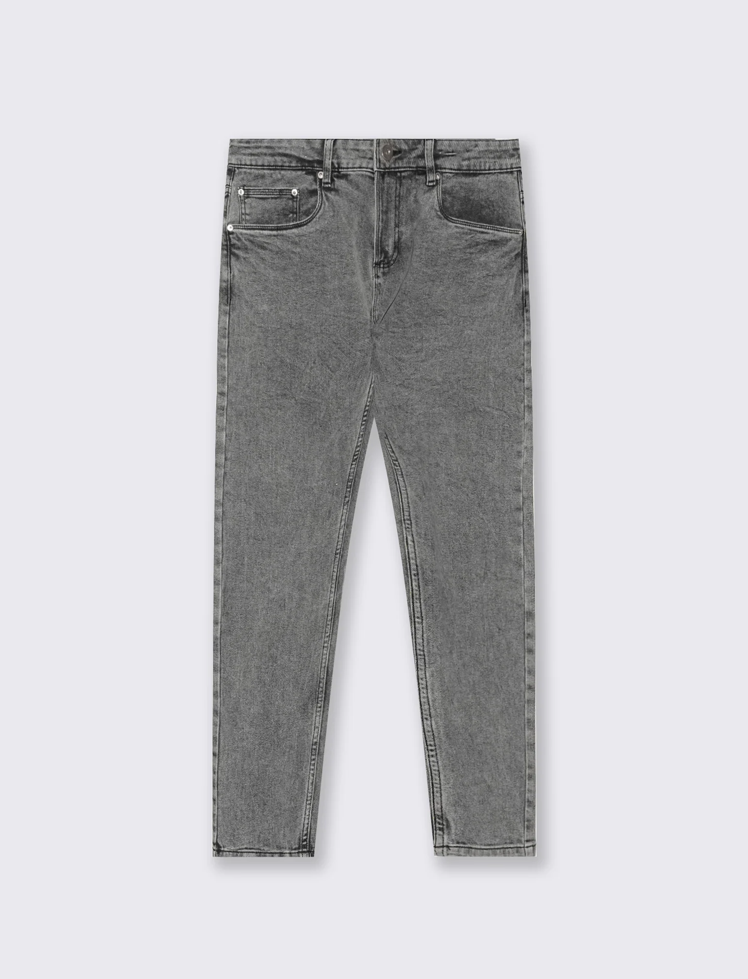 Jeans skinny fit grigio medio effetto slavato - Grigio