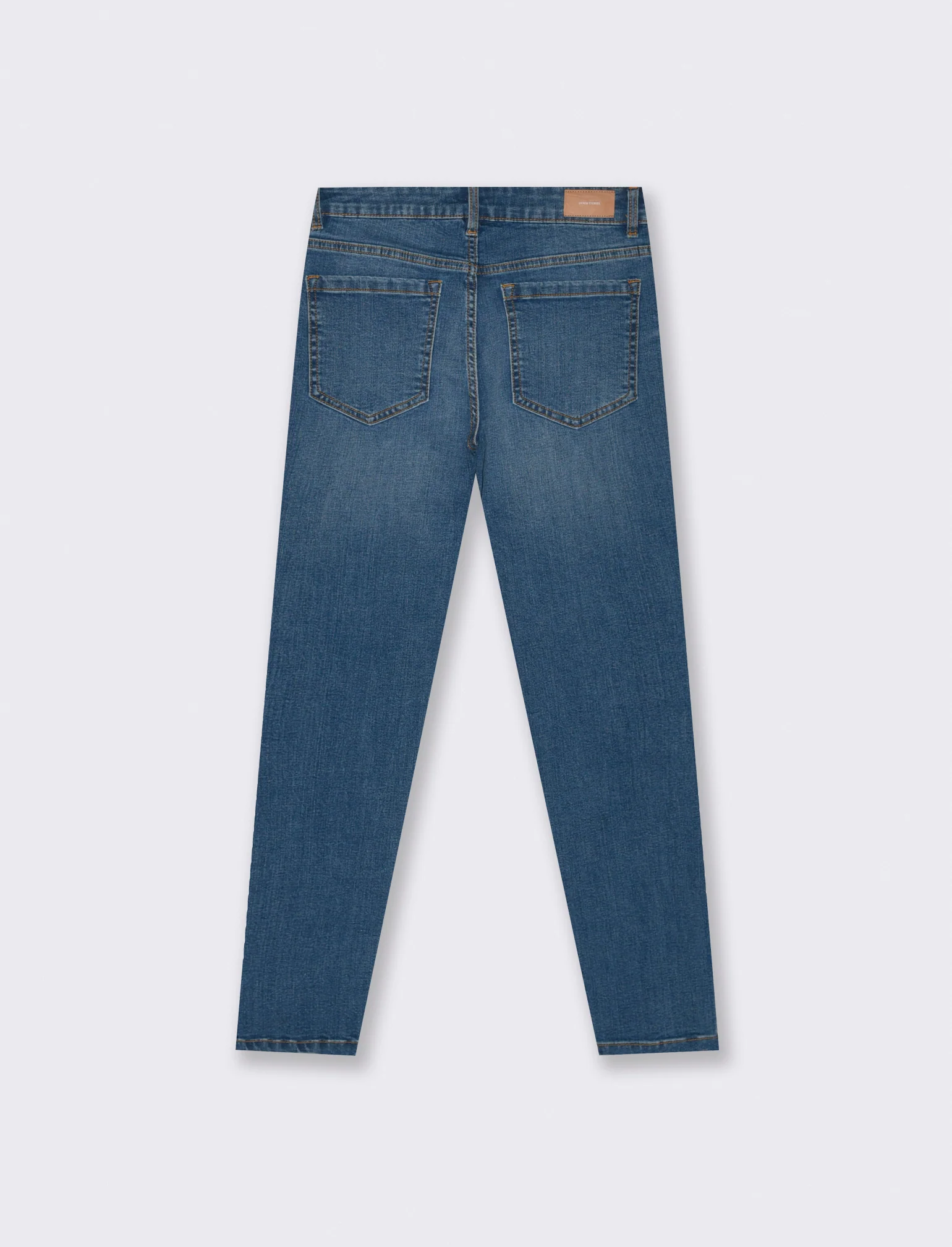 Jeans Skinny Vita Bassa con Tasche Retro - DENIM SCURO - Image 2