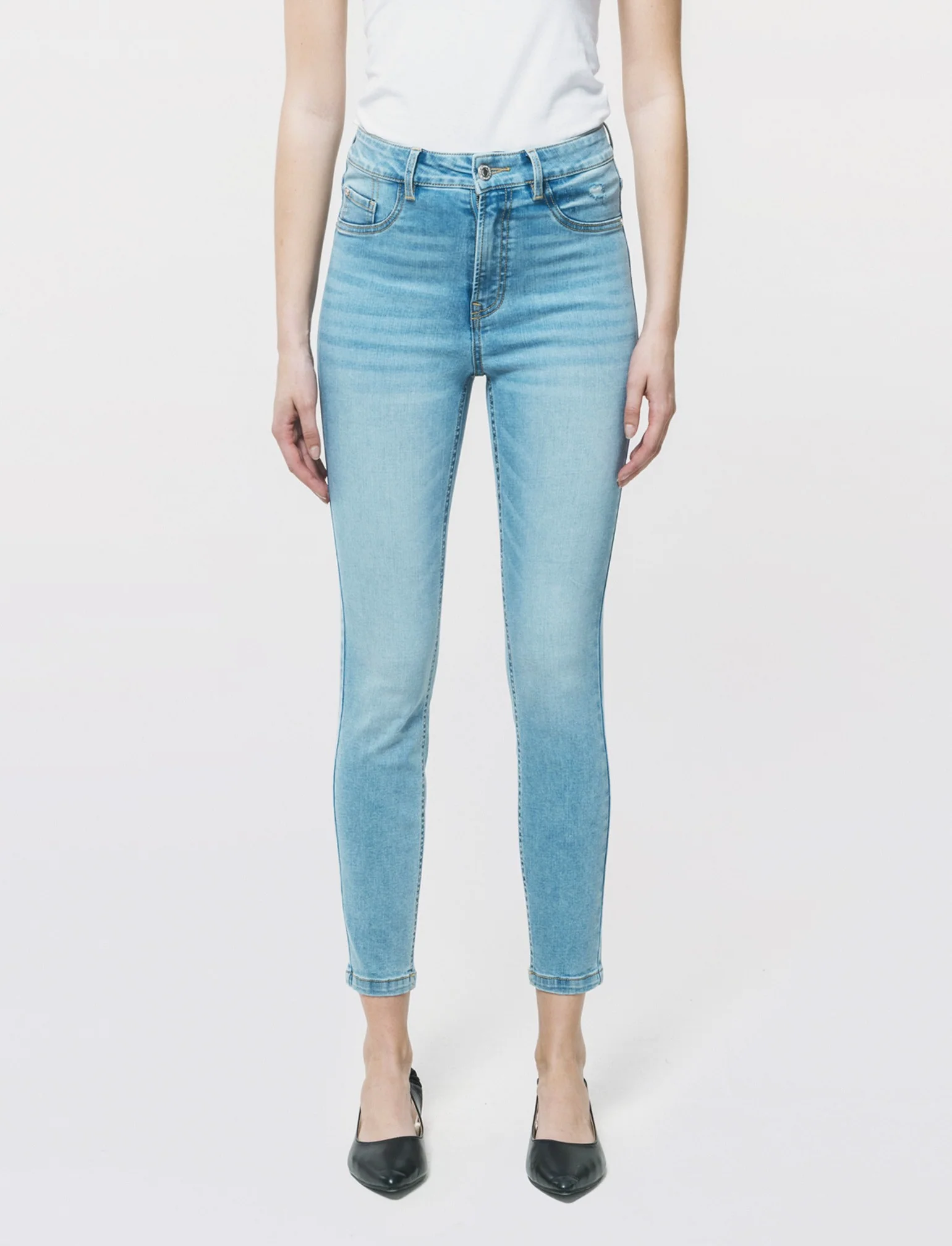 JEANS SKINNY VITA REGOLARE - Denim - Image 4