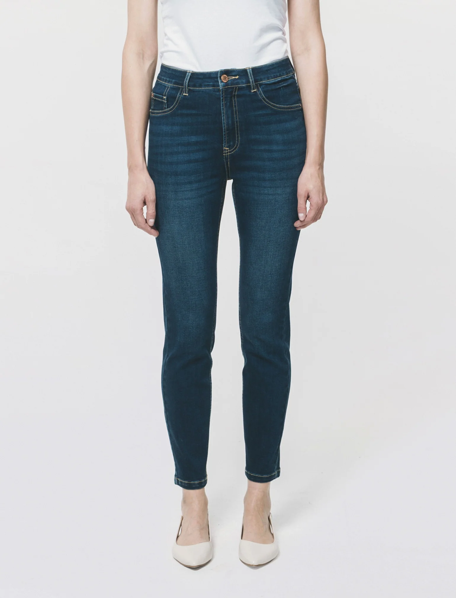 JEANS SKINNY VITA REGOLARE - DENIM SCURO - Image 4