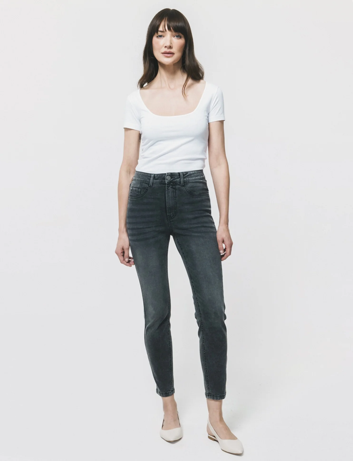 JEANS SKINNY VITA REGOLARE - Nero - Image 3