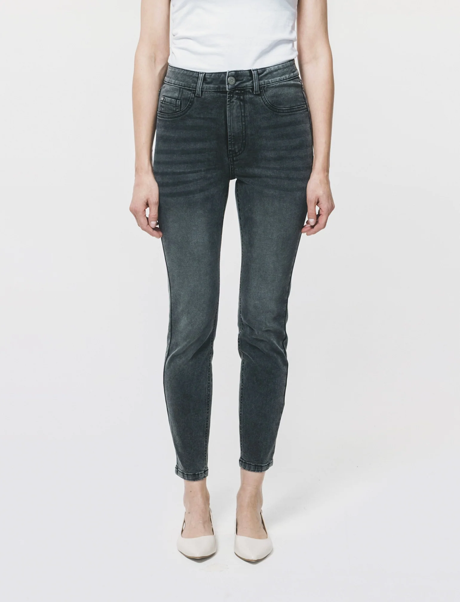 JEANS SKINNY VITA REGOLARE - Nero - Image 4
