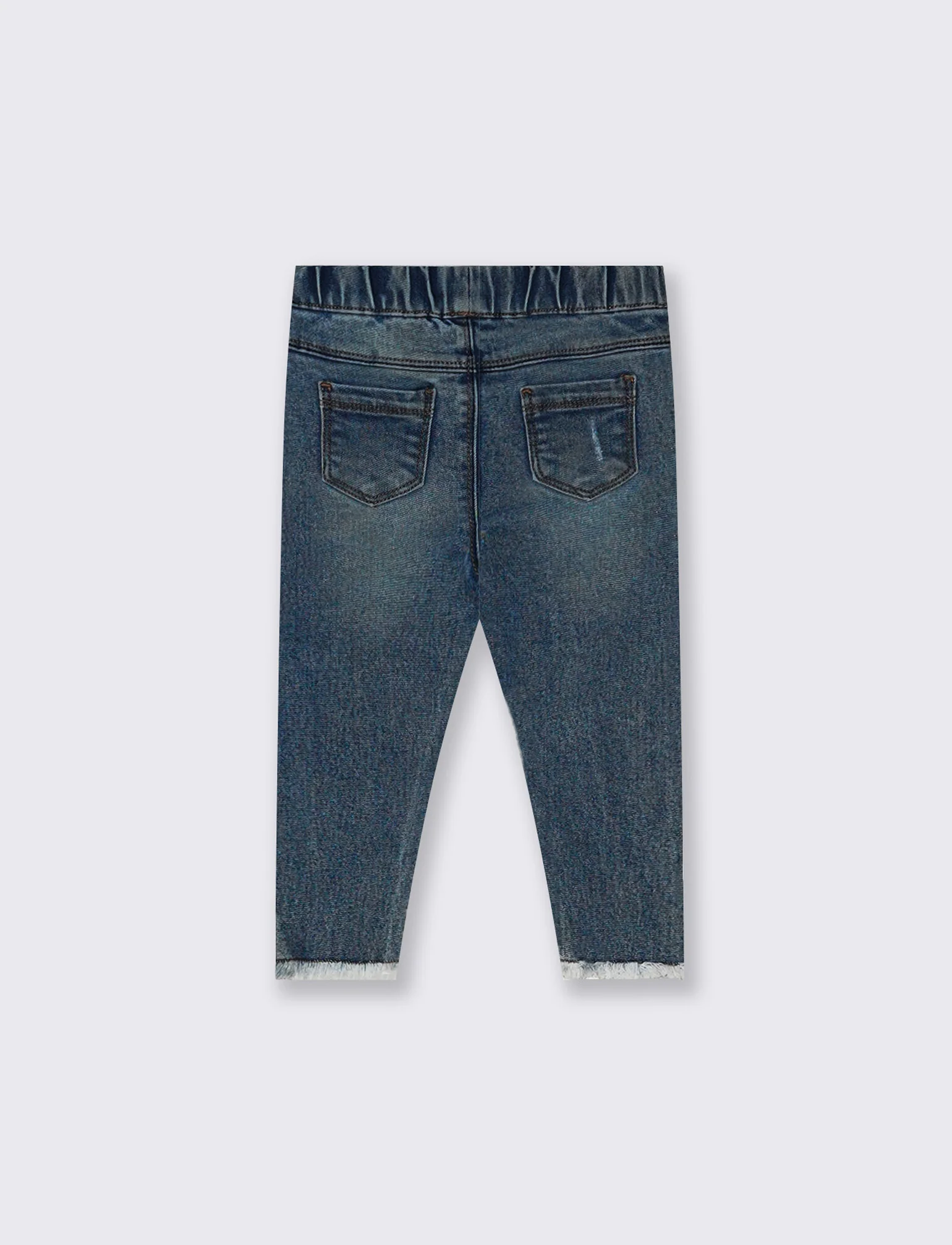 Jeans slim con elastico e tasche finte - Denim - Image 2