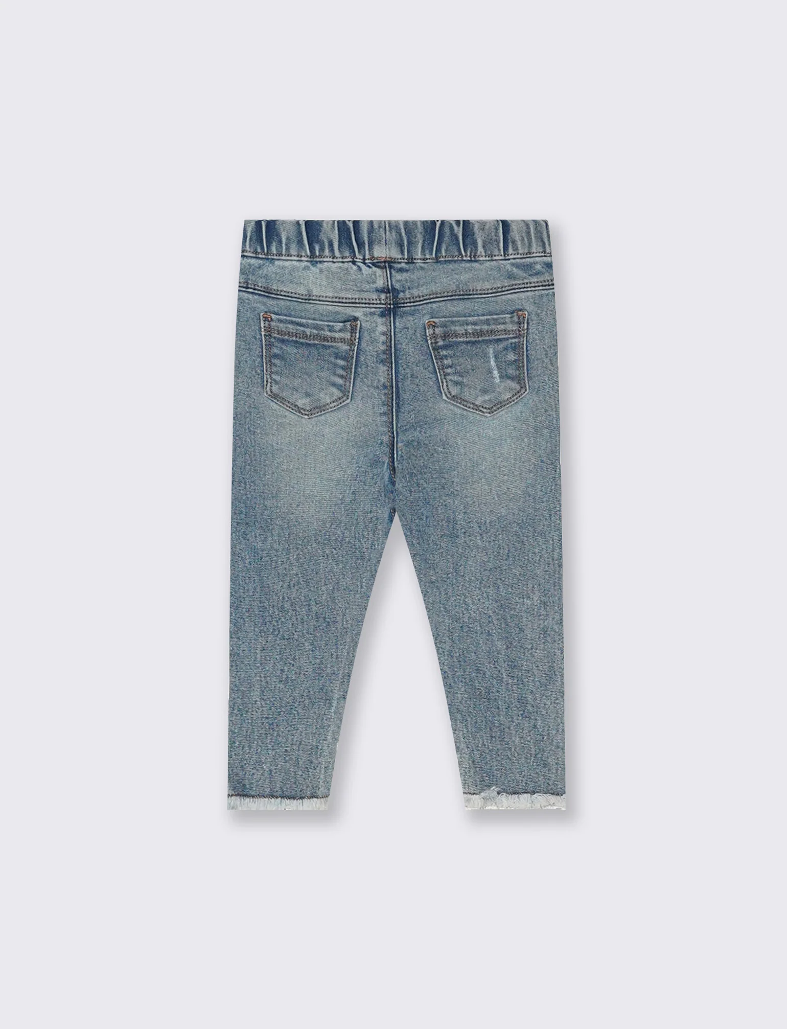 Jeans slim con elastico e tasche finte - Denim chiaro - Image 2