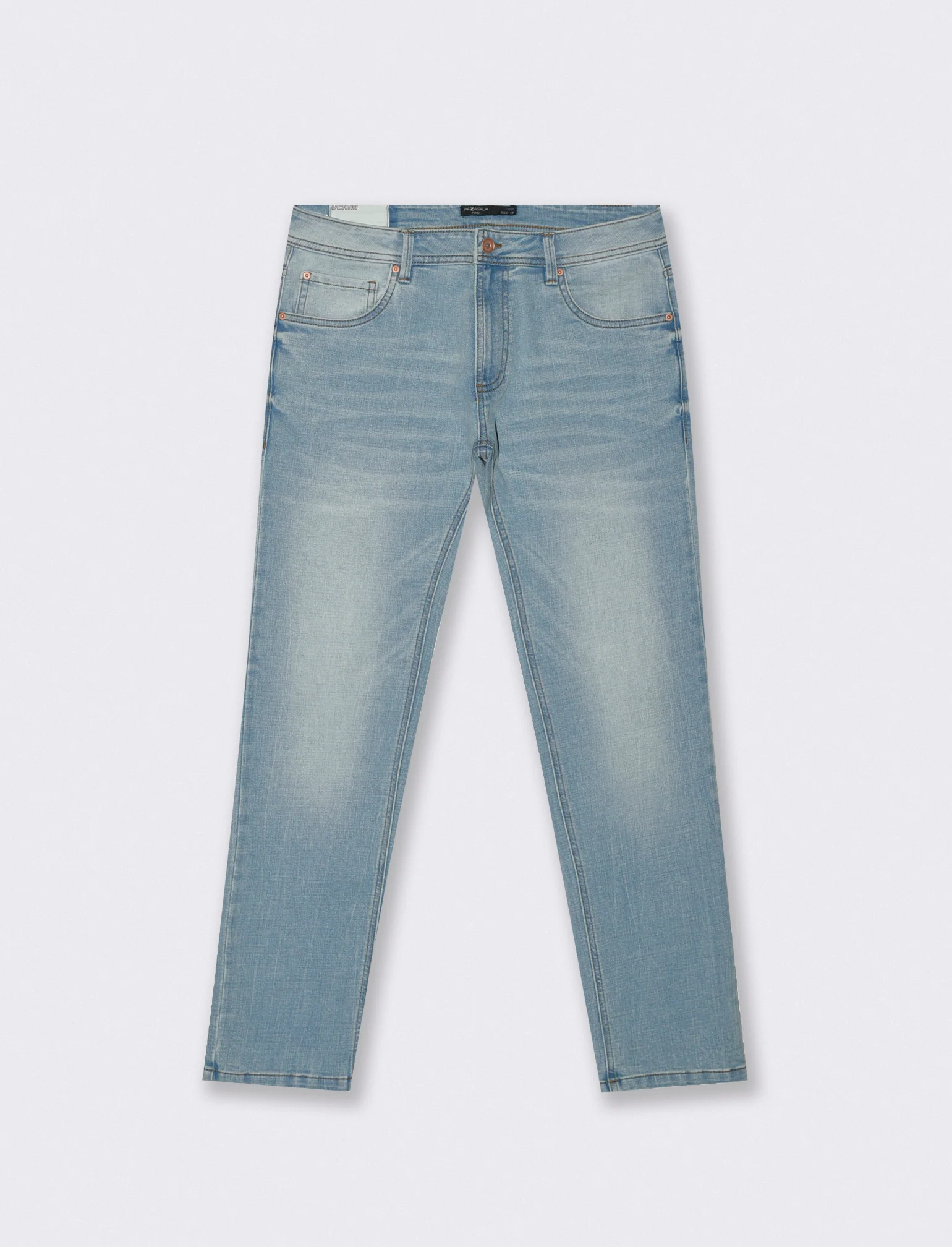 Jeans slim fit blu chiaro effetto slavato - Denim chiaro