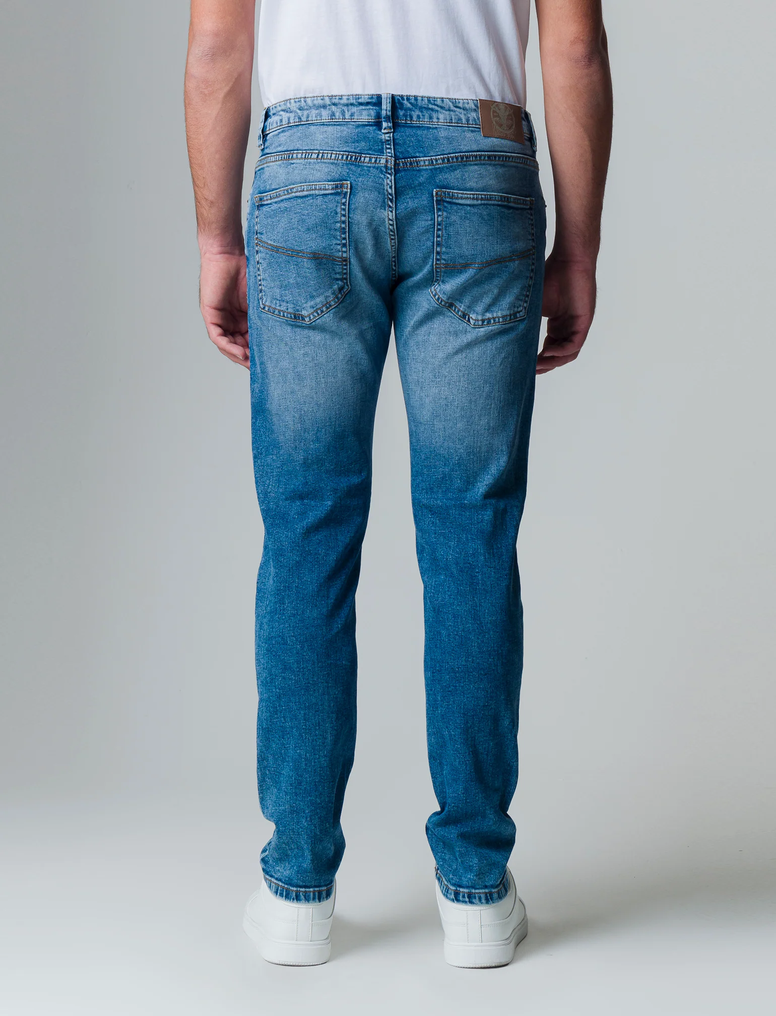 Jeans slim fit blu medio da uomo - Denim - Image 2