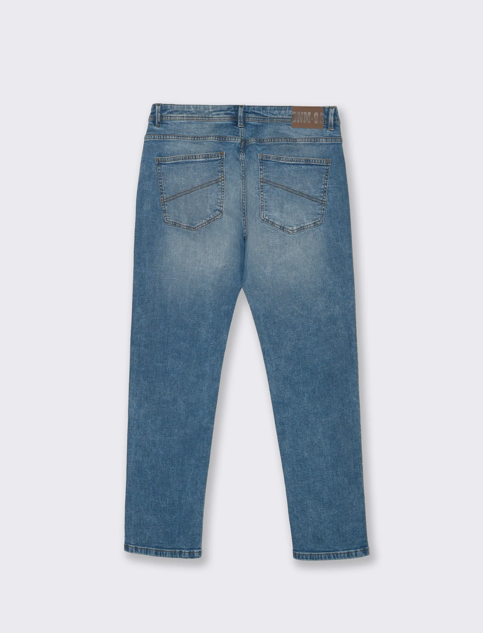 Jeans Slim Fit Blu Medio Effetto Slavato - Denim - Image 4