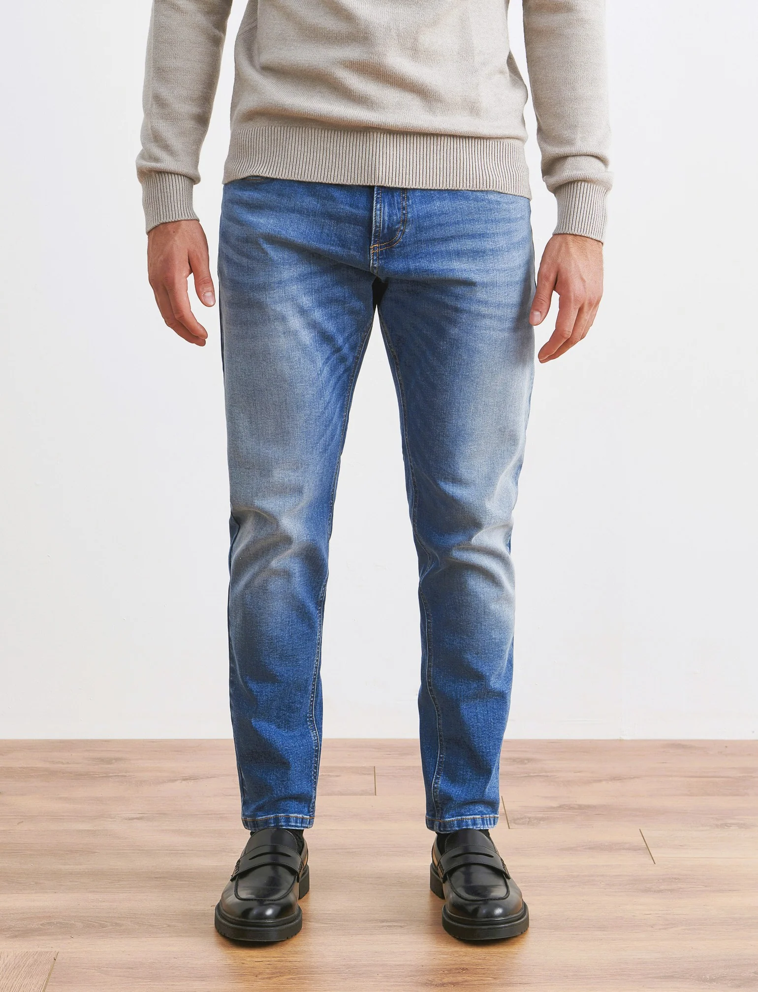 JEANS  SLIM TAPERED FIT BLU MEDIO - Denim - Image 4