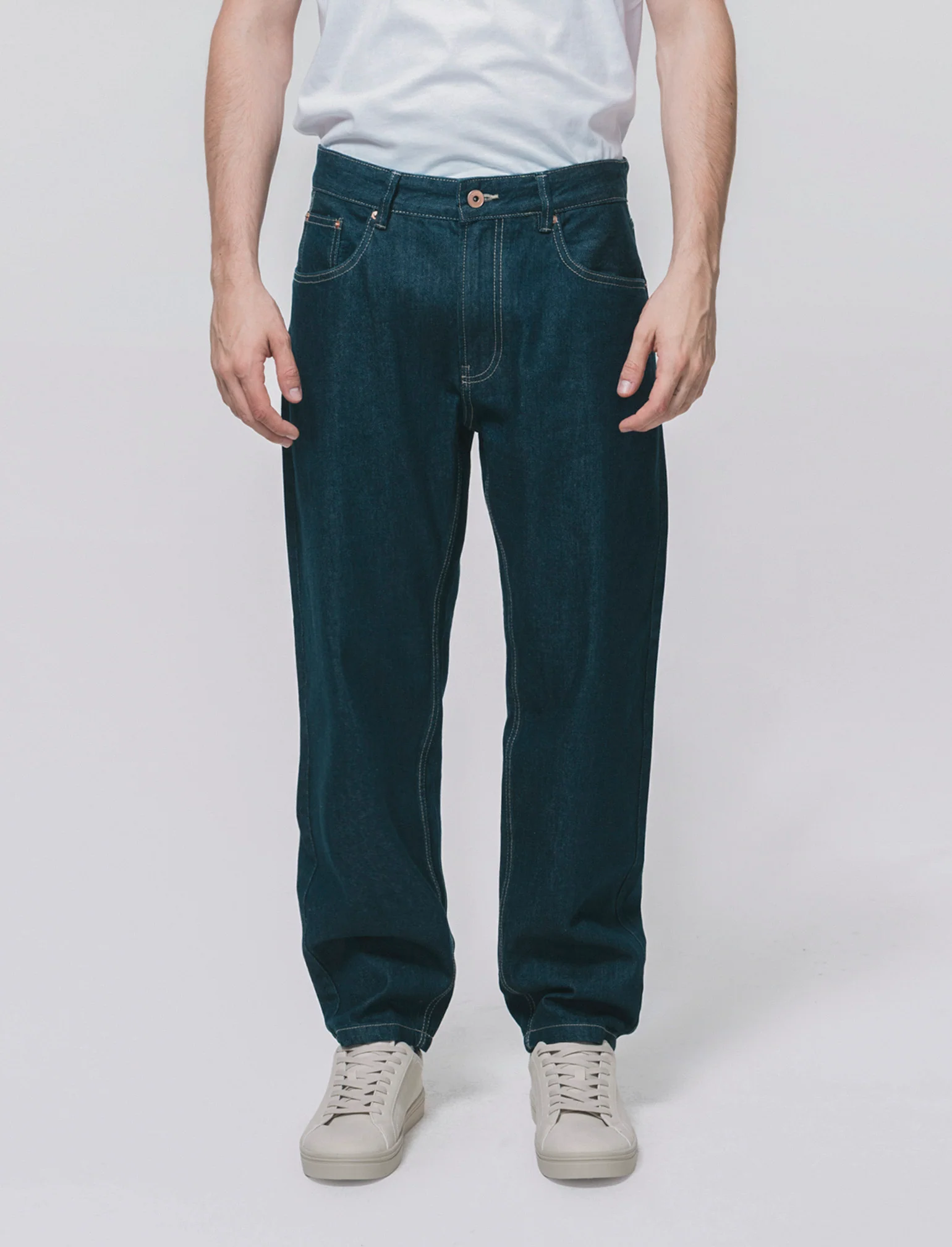 JEANS STRAIGHT FIT LAVAGGIO ZERO BLU - DENIM SCURO - Image 4