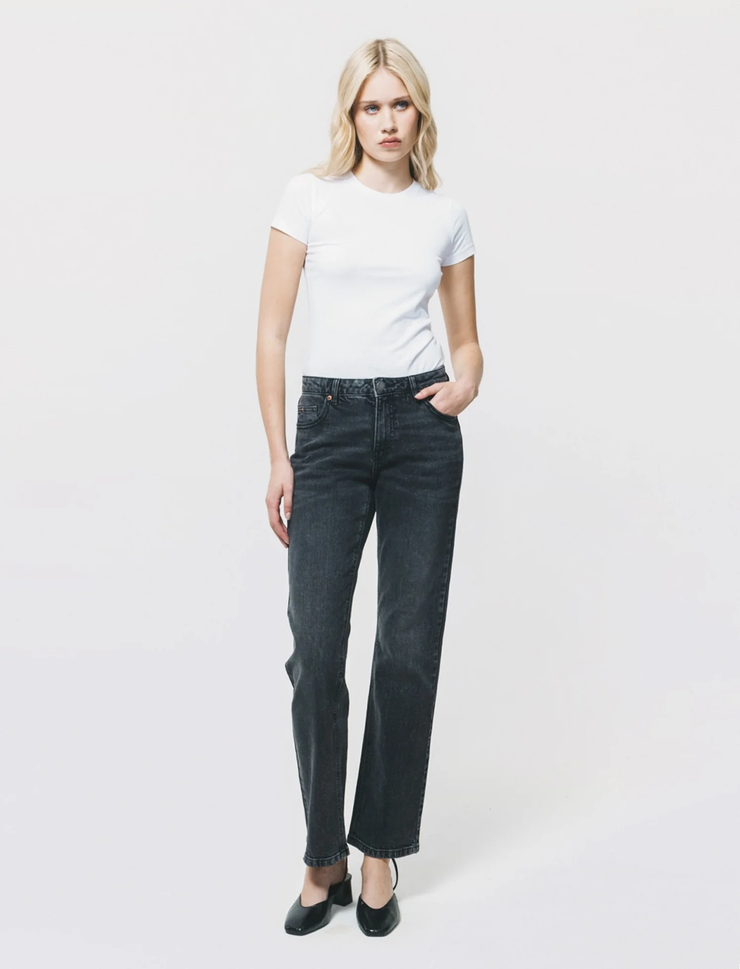Jeans Straight Vita Media - Nero