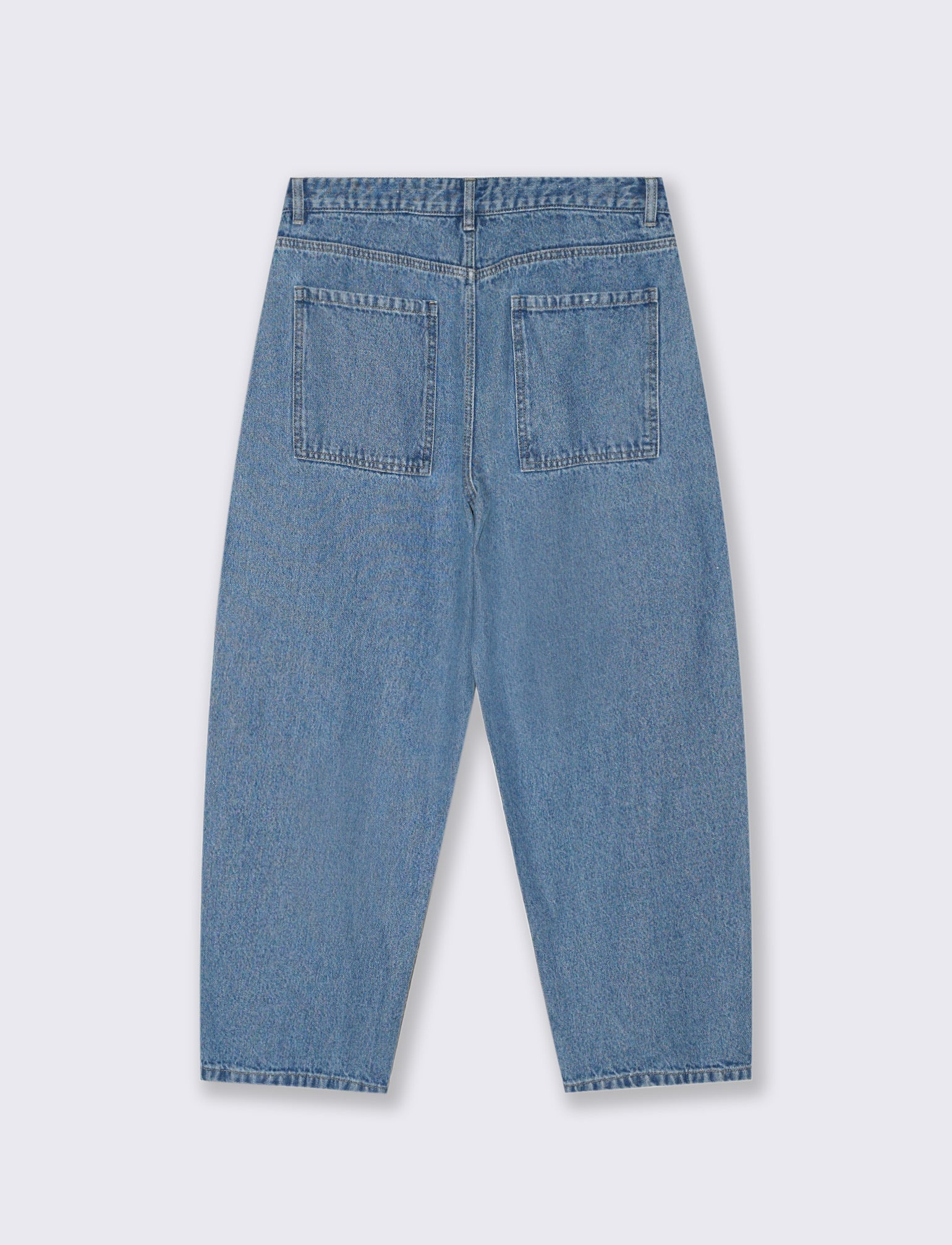 Jeans Tapered Wide Leg Effetto Slavato - Denim - Image 4