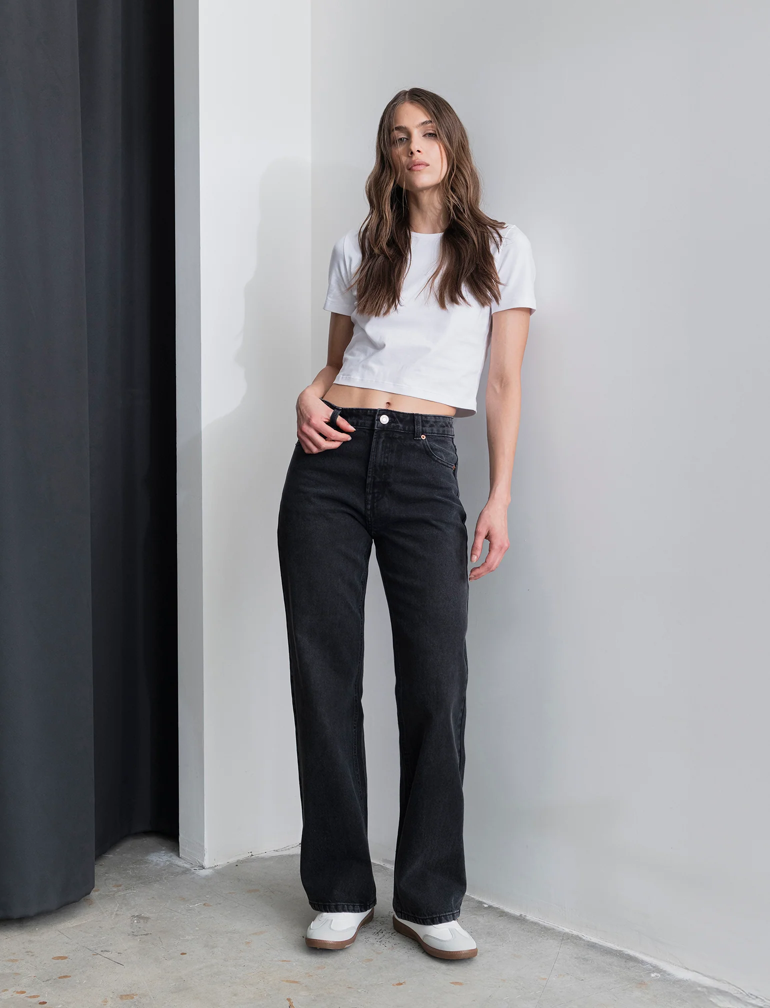 JEANS WIDE LEG - Nero - Image 3