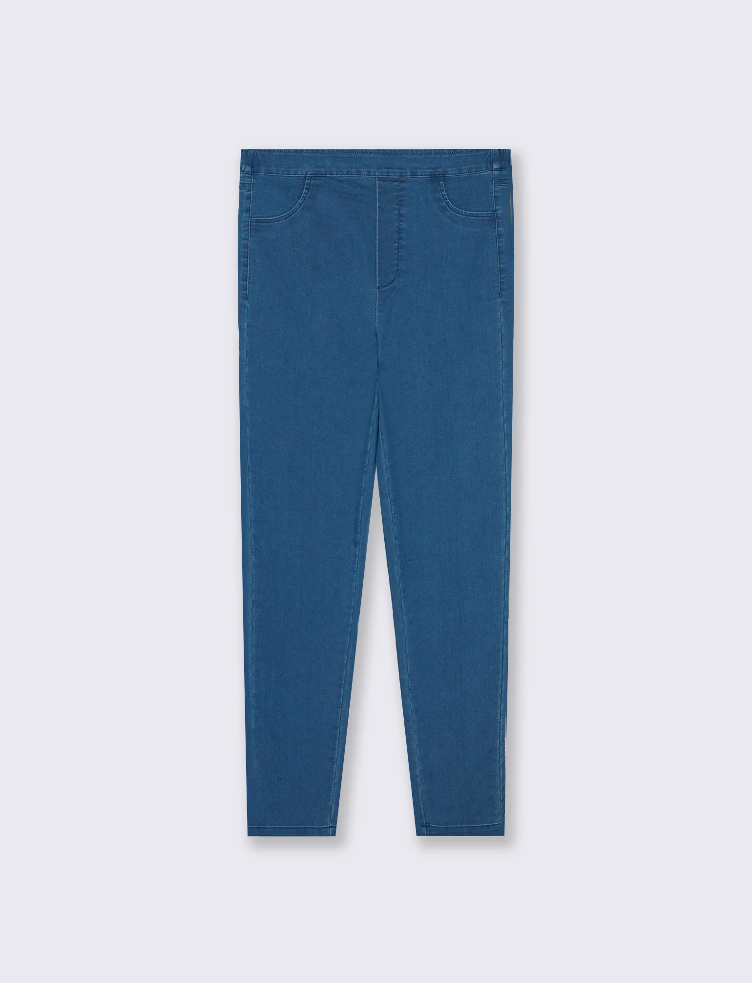Jeggings con elastico e tasche retro - Denim - Image 2