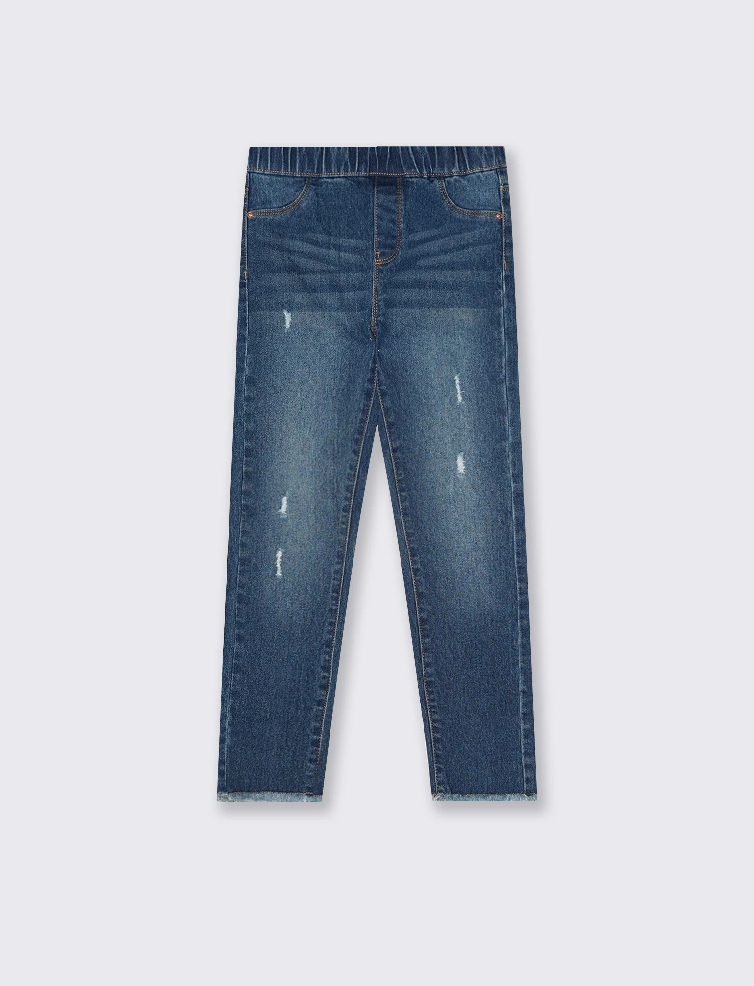 Jeggings denim stretch skinny con tasche - Denim