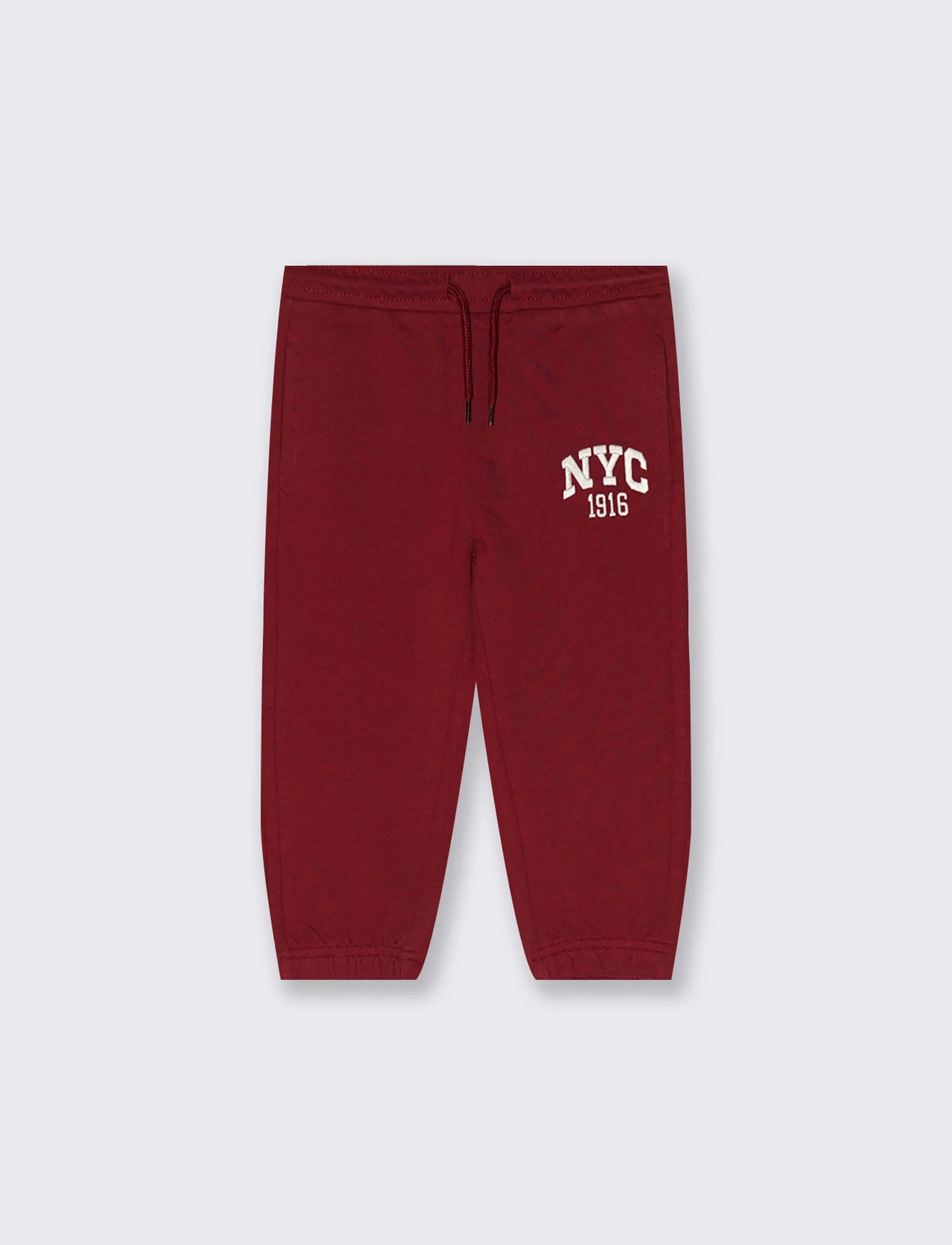 Jogger basico con coulisse e stampa - Bordeaux